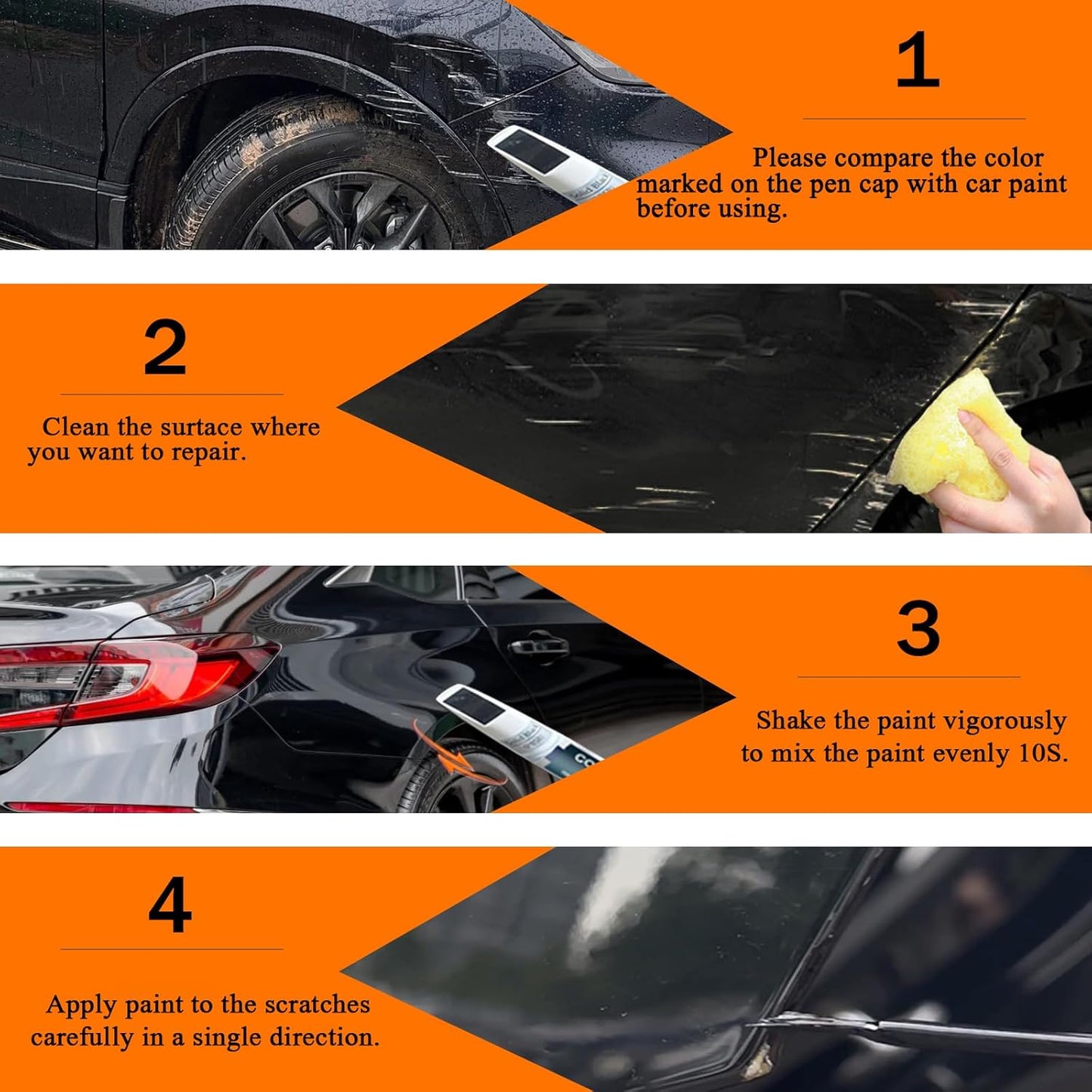 Rallye Red(R-513) Touch Up Paint Compatible with Honda, Car Paint Pen Scratch Repair Two-In-One Touch Up Paint, Premium Car Scratch Remover for Deep Scratches