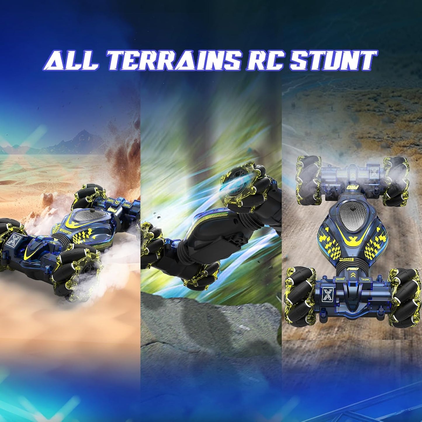 Gesture Sensing RC Stunt Car Toys for Boys Girls 6-12, 4WD Drift Hand Controlled Car Offroad 360° Rotation with Lights Music for Kids Age 7 9 10 11 12 Years Old Birthday Xmas Gifts