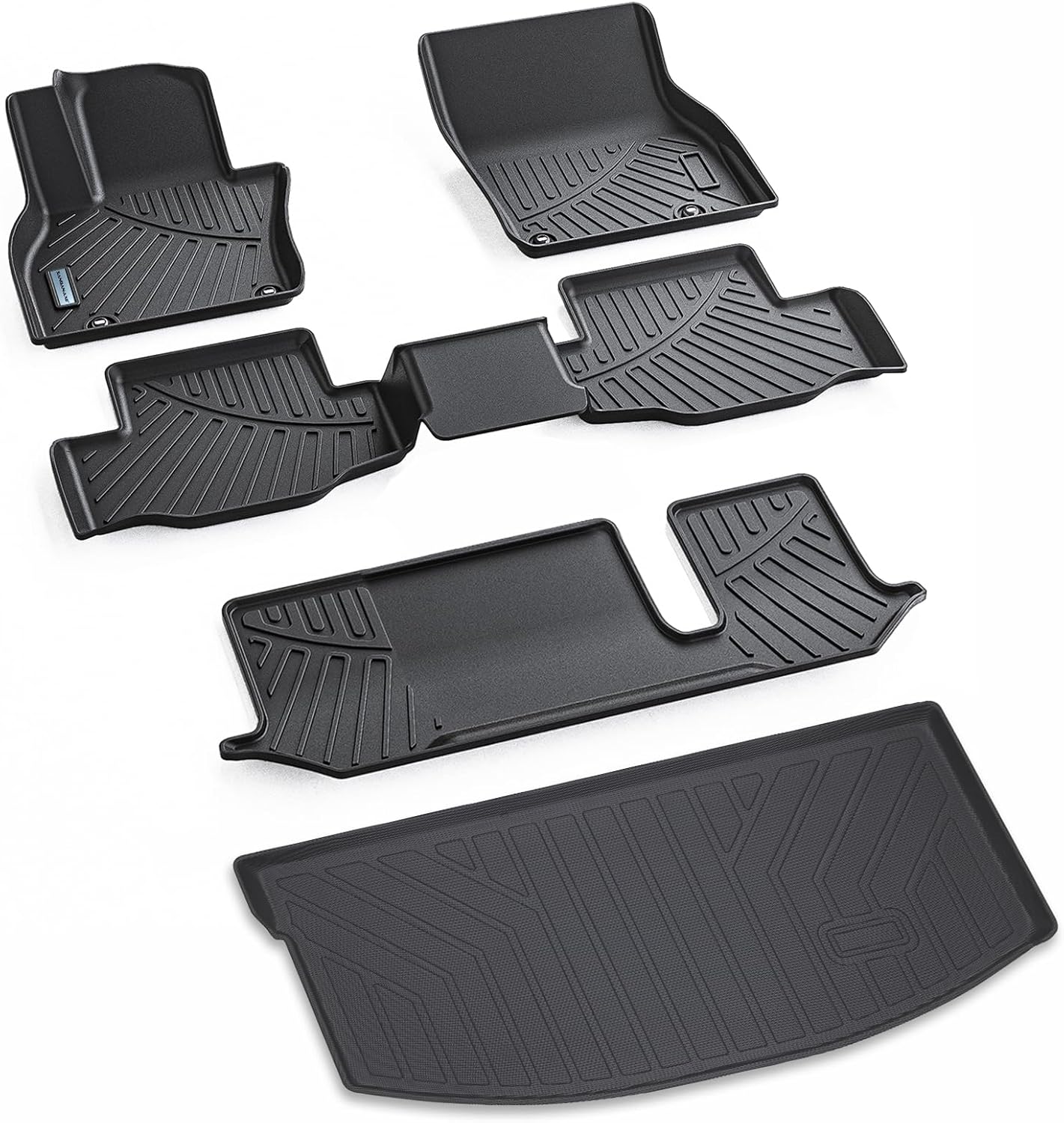 Floor Mats & Cargo Liner for 2024 2025 Mazda CX-90 CX90 PHEV 8 Seats（Not Suitable for 6 & 7 Seats） TPE All Weather Protection 3 Rows Car Floor Liners & Trunk mat for CX 90