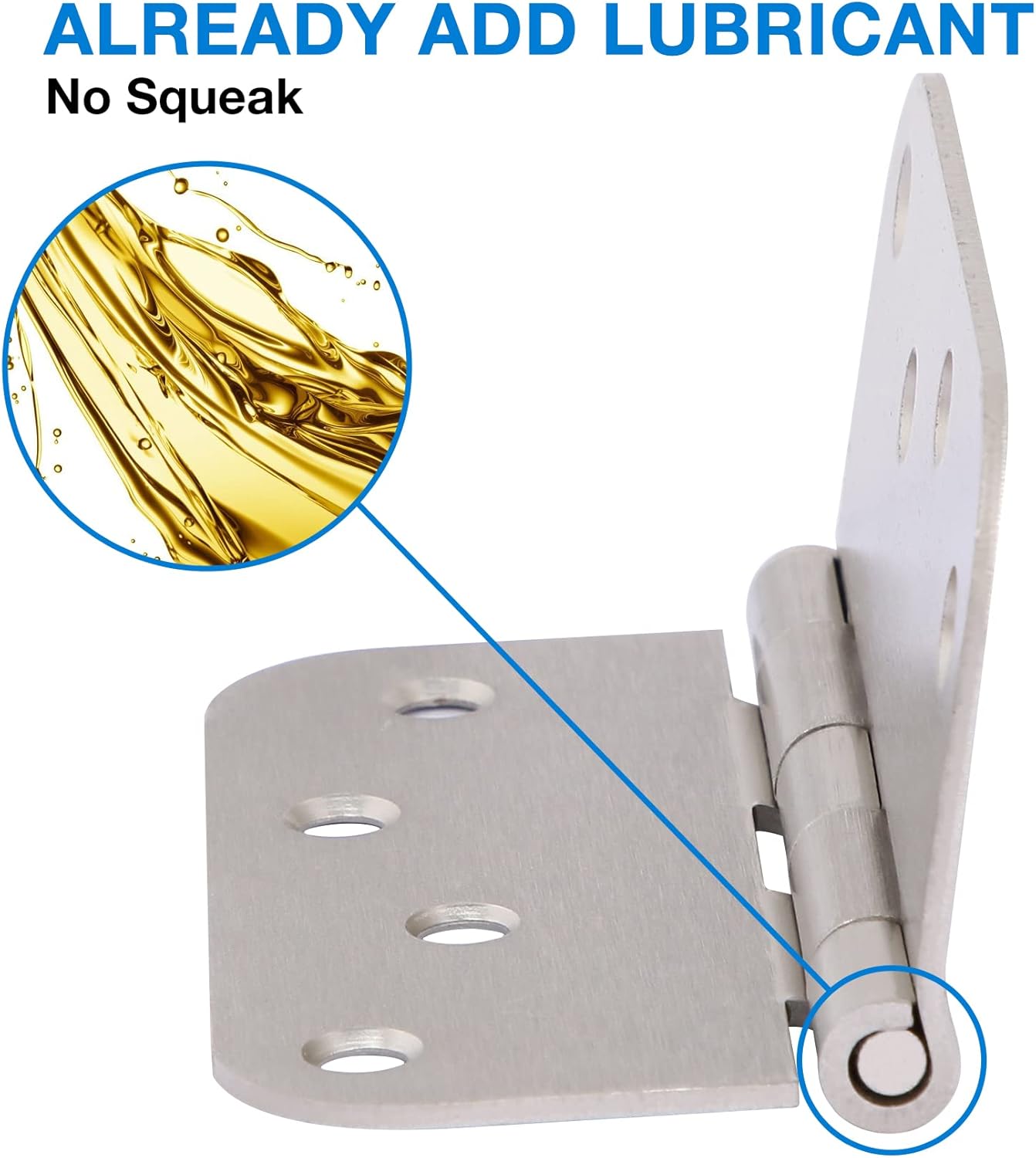 3 Pack 4 Inch Door Hinges Brushed Nickel Interior/Exterior Door Hinges Satin Nickel 4"x4" 5/8 Radius Rounded Front 4In Door Hinges Silver Heavy Duty Iron Shed House Hinges Door Hardware Brushed Nickel