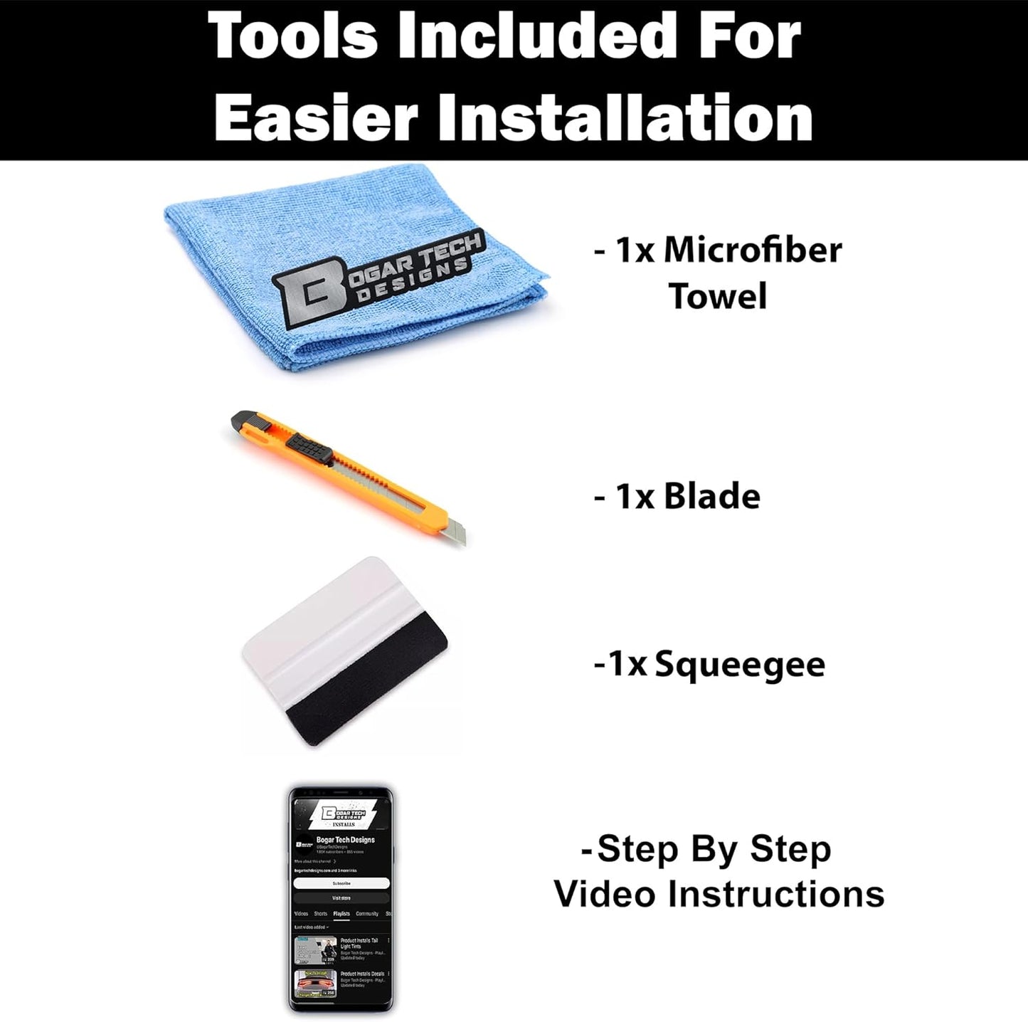 BOGAR TECH DESIGNS Full Headlight Head Light Tint Kit Compatible with Kia Forte 2022-2024, Clear Bra