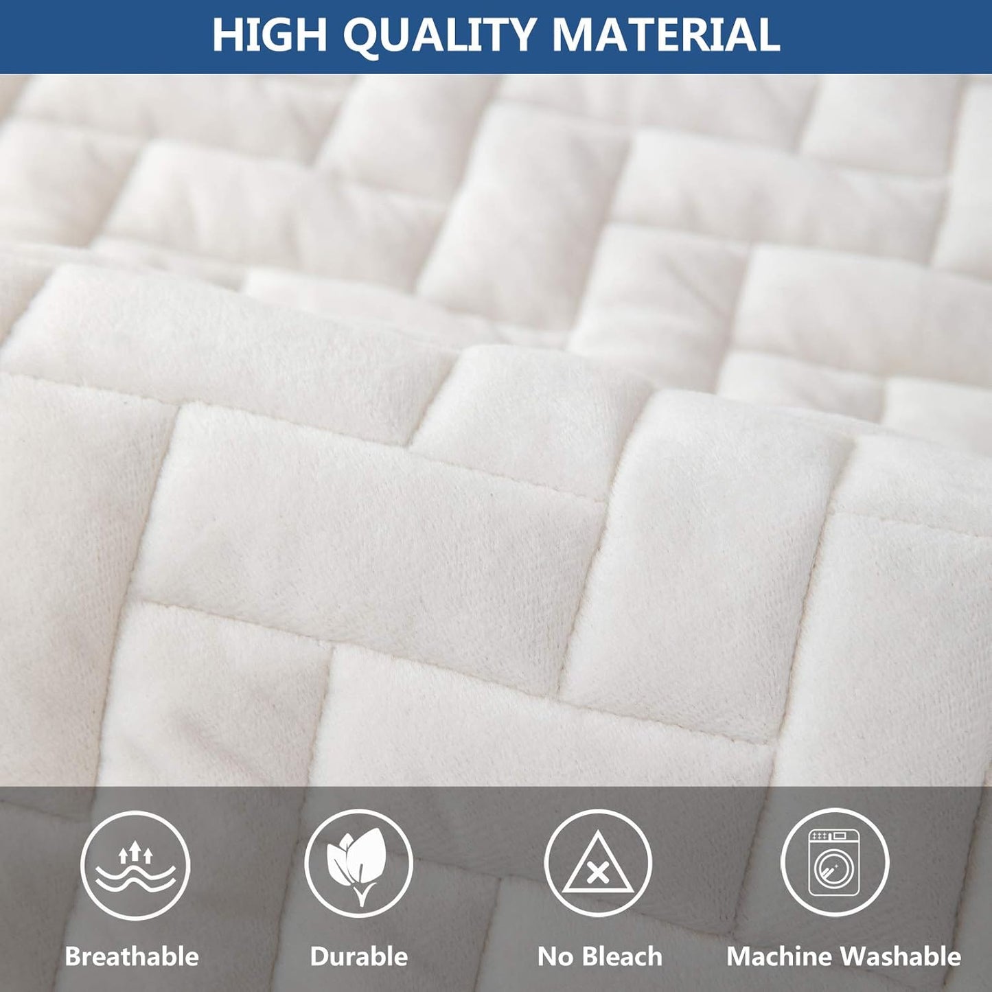 Eismodra Couch Cover,Sectional Couch Covers,Sofa Covers for 3 Cushion Couch,Anti-Slip Sofa Slipcovers for Dogs Cats Kids Loveseat Recliner L Shaped Armrest Backrest,White 43''x82''(Only 1 Piece)