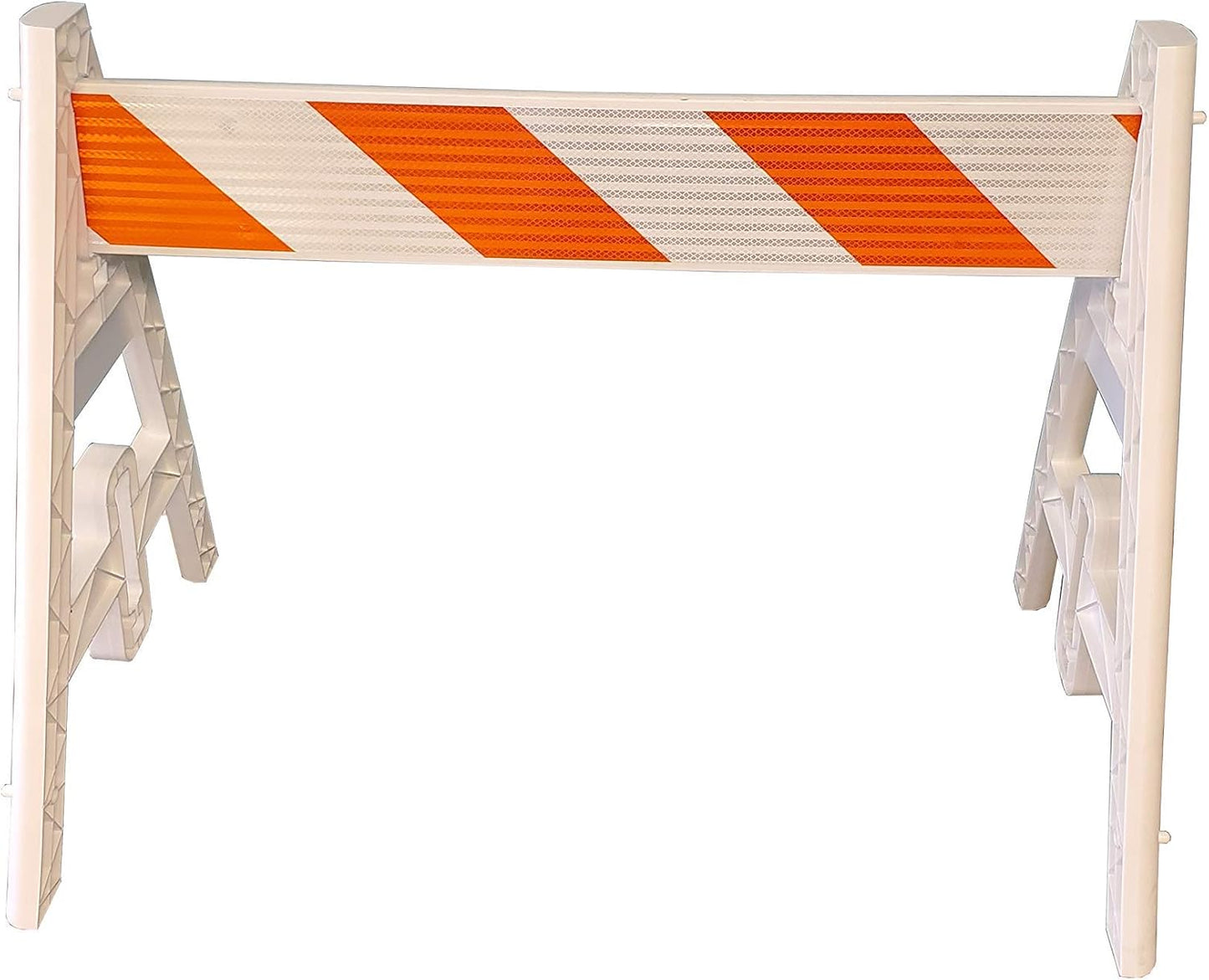 Type 1 A-Frame Plastic Barricade with Reflective Double Sided 4 Foot Rail-A Frame legs and Rails ship separate.