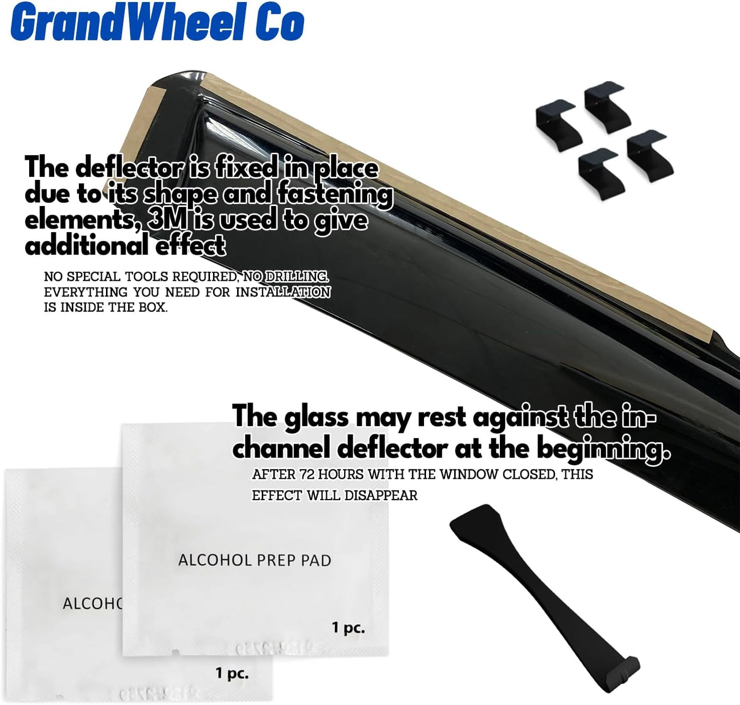 Window Deflectors Smoke Tinted In-Channel Side Window Vent Visor Deflectors Rain Guards Compatible with Cherokee 2014-2023 4pcs. -GW0098