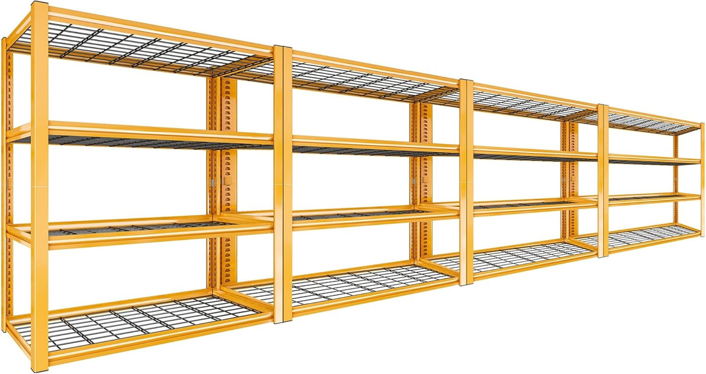 REIBII 40" W Garage Shelving 2240 LBS Storage Shelves Adjustable Heavy Duty Shelving 4 Tier Metal Shelves for Storage 59.5"H Metal Shelf for Pantry Basement Warehouse 40"W × 19.5"D × 59.5"H, 4 Pack