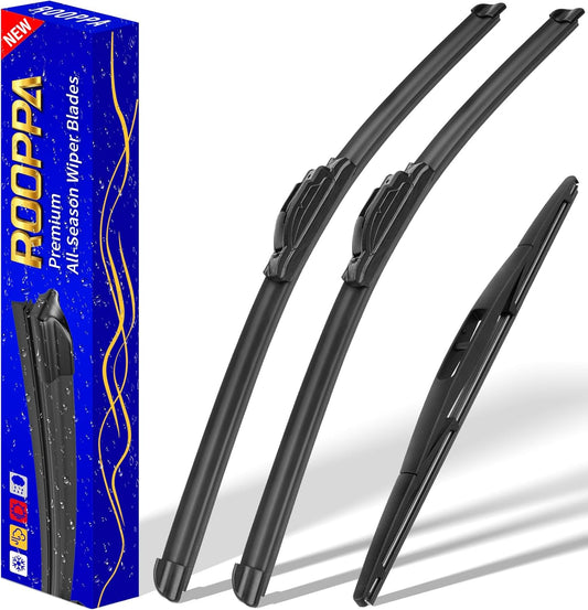 3 Wiper Blades Replacement for Subaru Legacy (2005-2009) & Forester (2009-2011) & Outback (2005-2009) - 24"/18"/14" (Set of 3) U/J Hook Windshield Wiper Blades