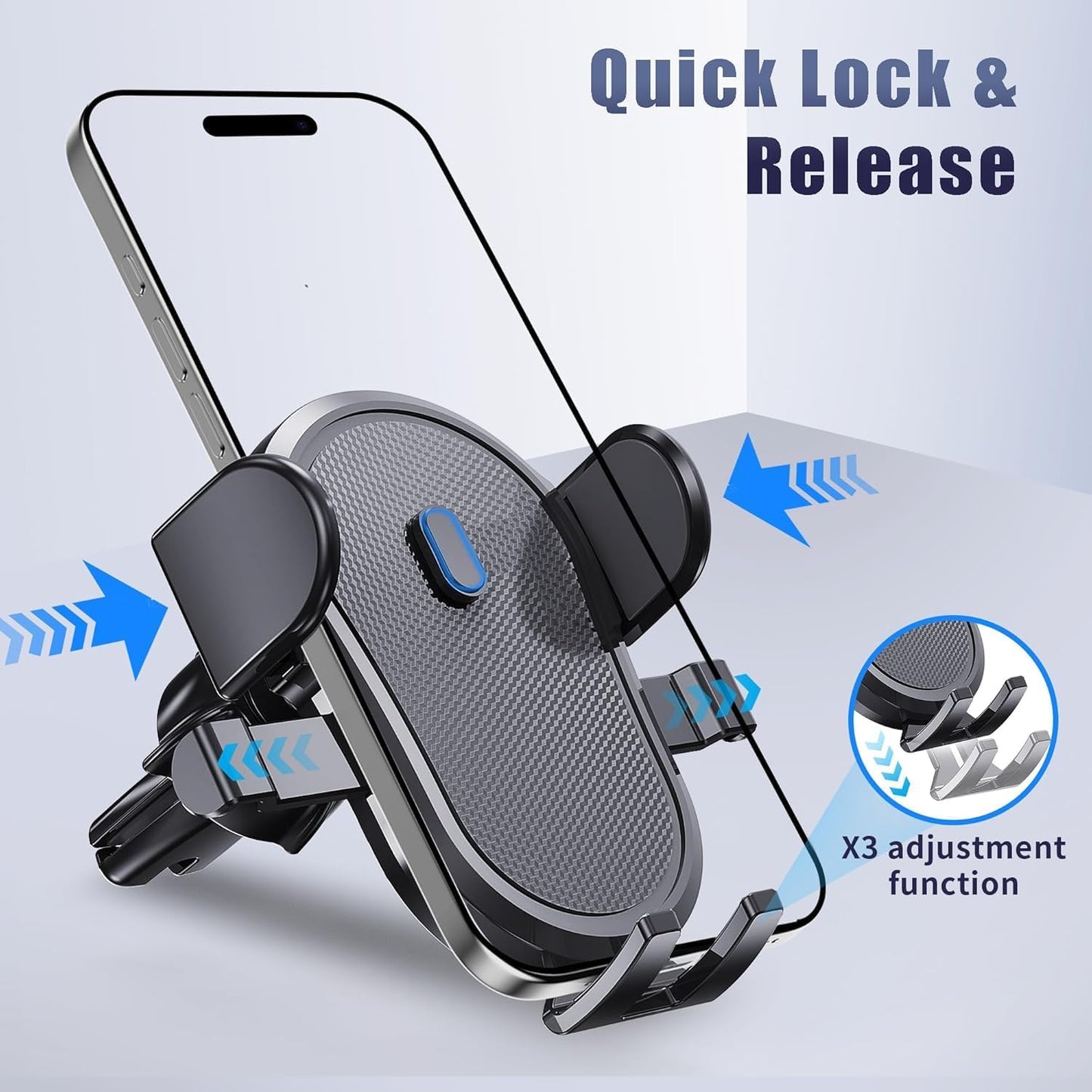 Car Vent Phone Mount, Universal Cell Phone Holder for Car [Upgraded Vent Clip Never Fall Off] Hands Free Air Vent Phone Holders for Your Car,Phone Stand for iPhone and Other Smartphones