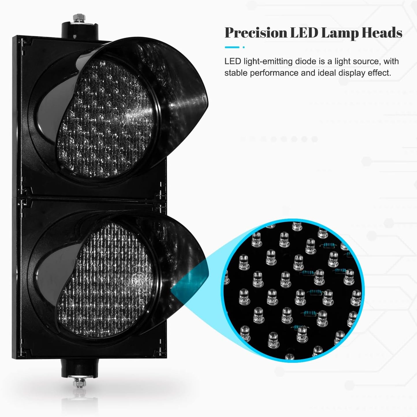 BBMI AC85-265V Red/Yellow 200mm(8inch) Traffic Light, Stop and Go Light, Led Traffic Signal Light, PC Housing Outdoor Waterproof IP65 Industrial, Cobweb Lens Led Warning Light.