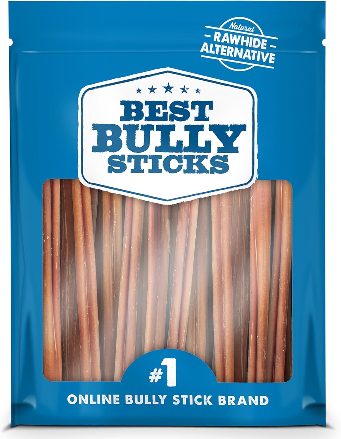 Best Bully Sticks 12 Inch Bully Sticks for Dogs - 50 Count (Pack of 1) - Natural, Easily Digestible, 100% Grass-Fed Beef, Grain and Rawhide Free
