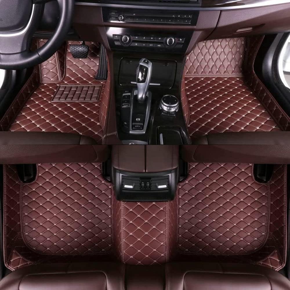 Custom Car Floor Mat Compatible with BMW Mercedes-Benz Toyota Cadillac Lexus Honda Infiniti Nissan Hyundai Kia Audi All Models Cars Sedans SUVs Automotive Mats (Brown)