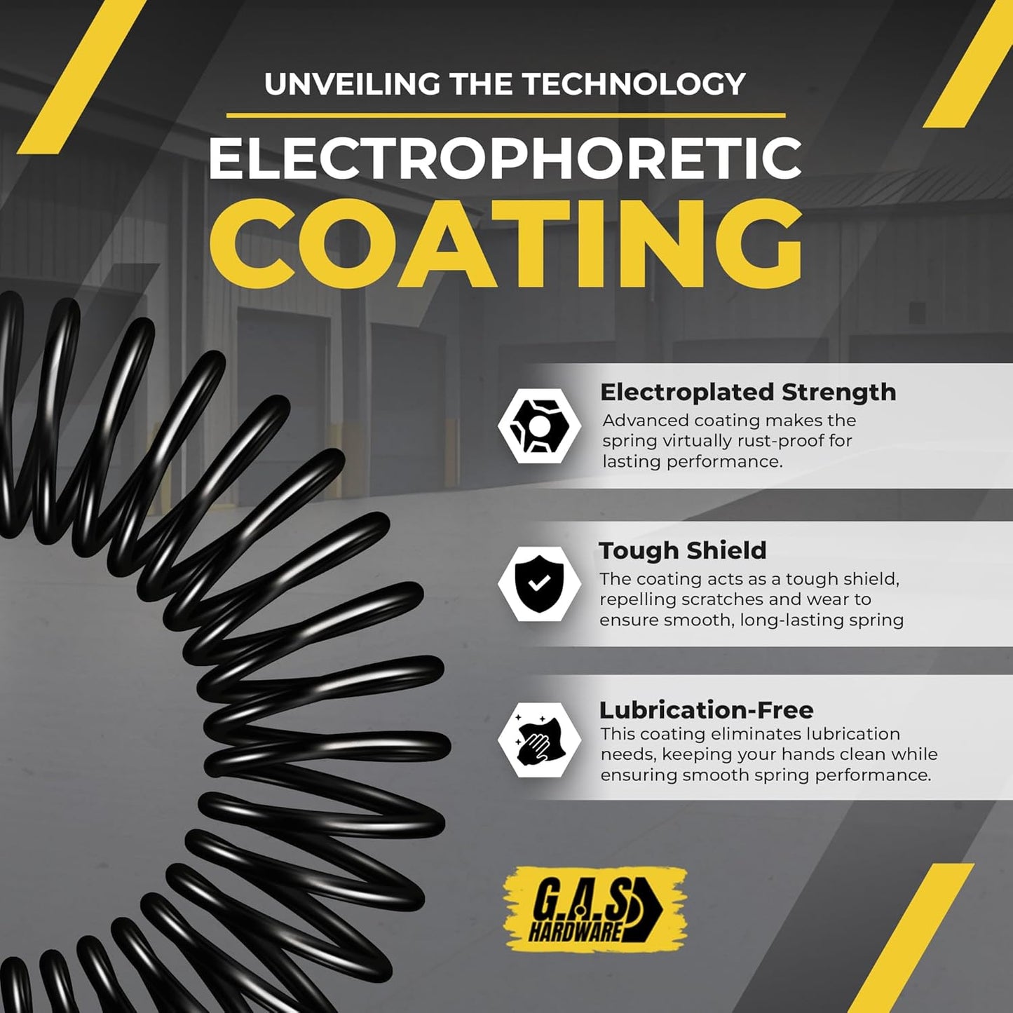 Garage Door Torsion Spring 218x1.75x31 Includes 1” Steel Bearing, Non-Slip Gloves, and Winding Bars for Left and Right Side of Garage Door Precision E-Coating 5-Year Warranty Min. 30,000 Cycles (Pair)