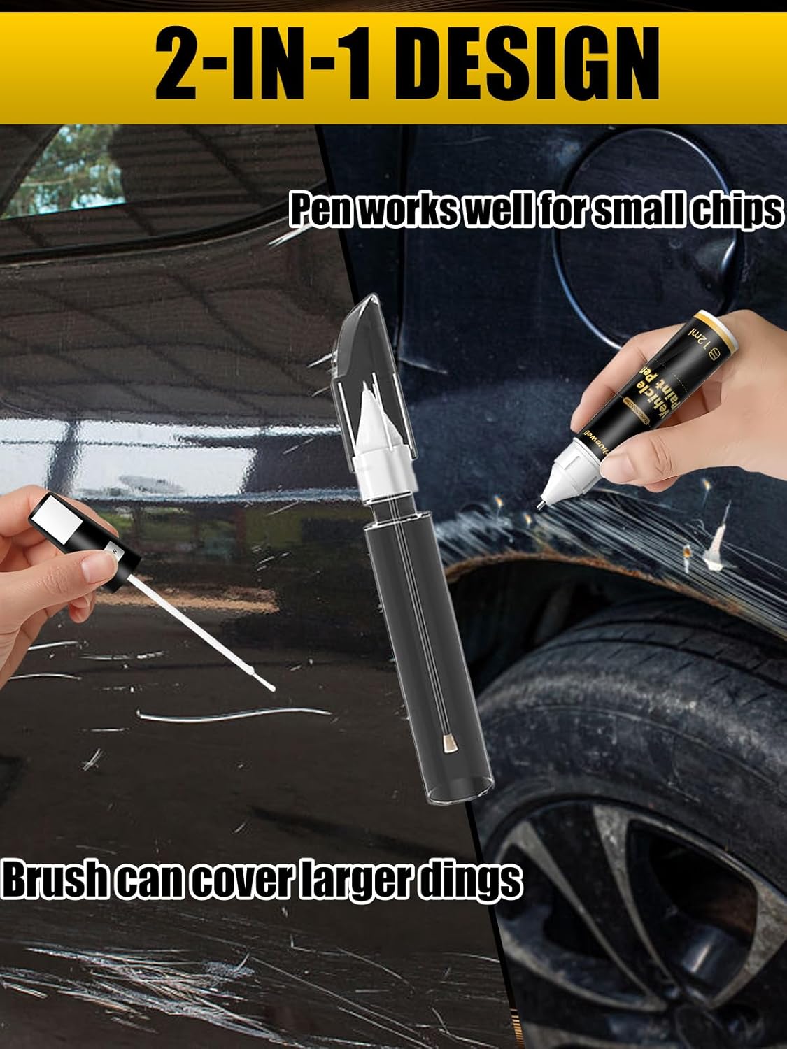 Pearl White Tricoat(QAB) Touch Up Paint Compatible with Nissan, Exact Match Car Paint Pen Automotive Scratch Repair Remover Kit Quick & Easy Solution for Vehile Chips and Nicks