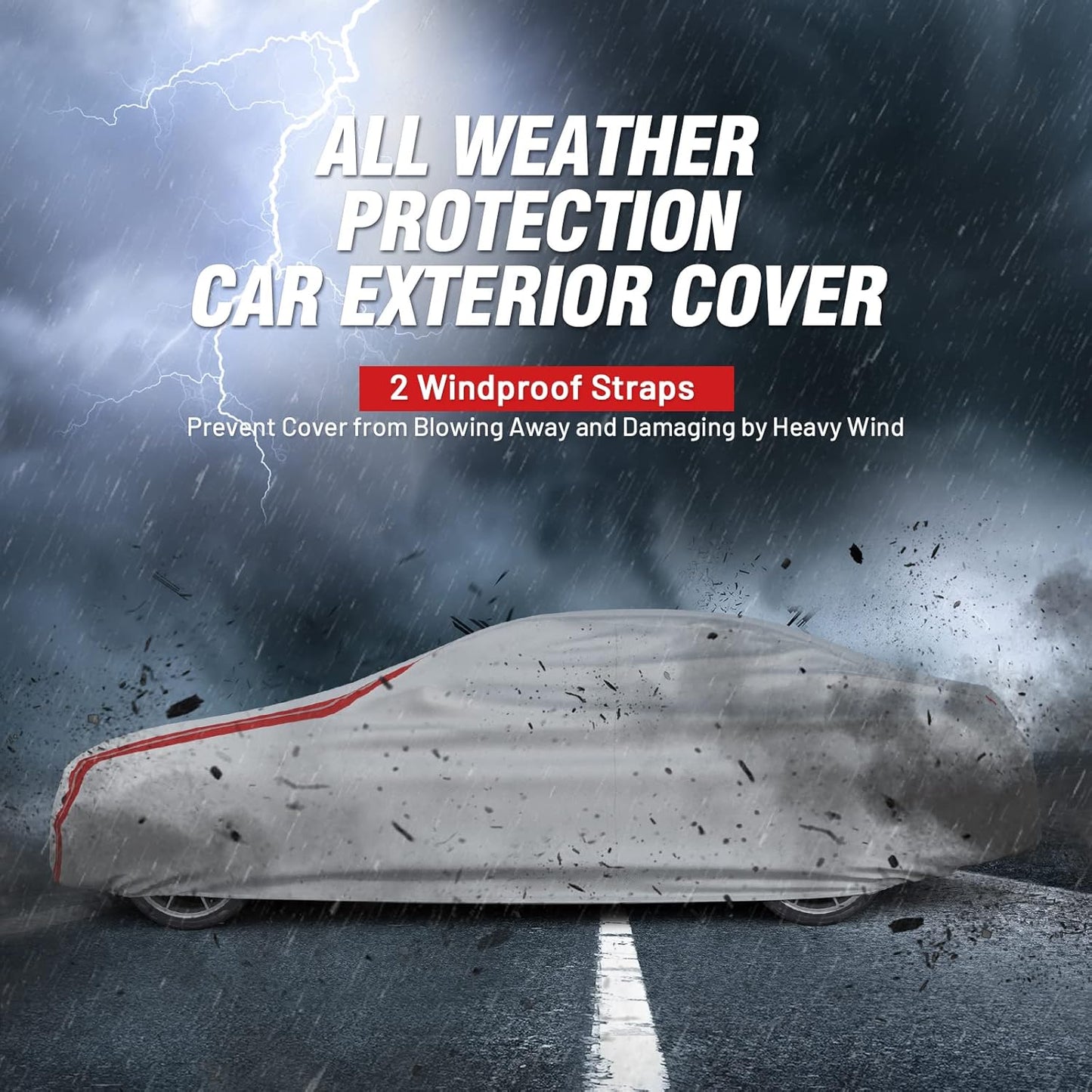 Favoto Sedan Car Cover Waterproof - Custom Fit for Toyota Camry (1996-2014) All Weather for Automobiles Outdoor with Reflective Stripe Snow Sun Dust UV Protection Full Exterior Cover