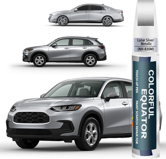 Lunar Silver Metallic(NH-830M) Touch Up Paint Compatible with Honda, Car Paint Pen Scratch Repair Two-In-One Touch Up Paint, Premium Car Scratch Remover for Deep Scratches