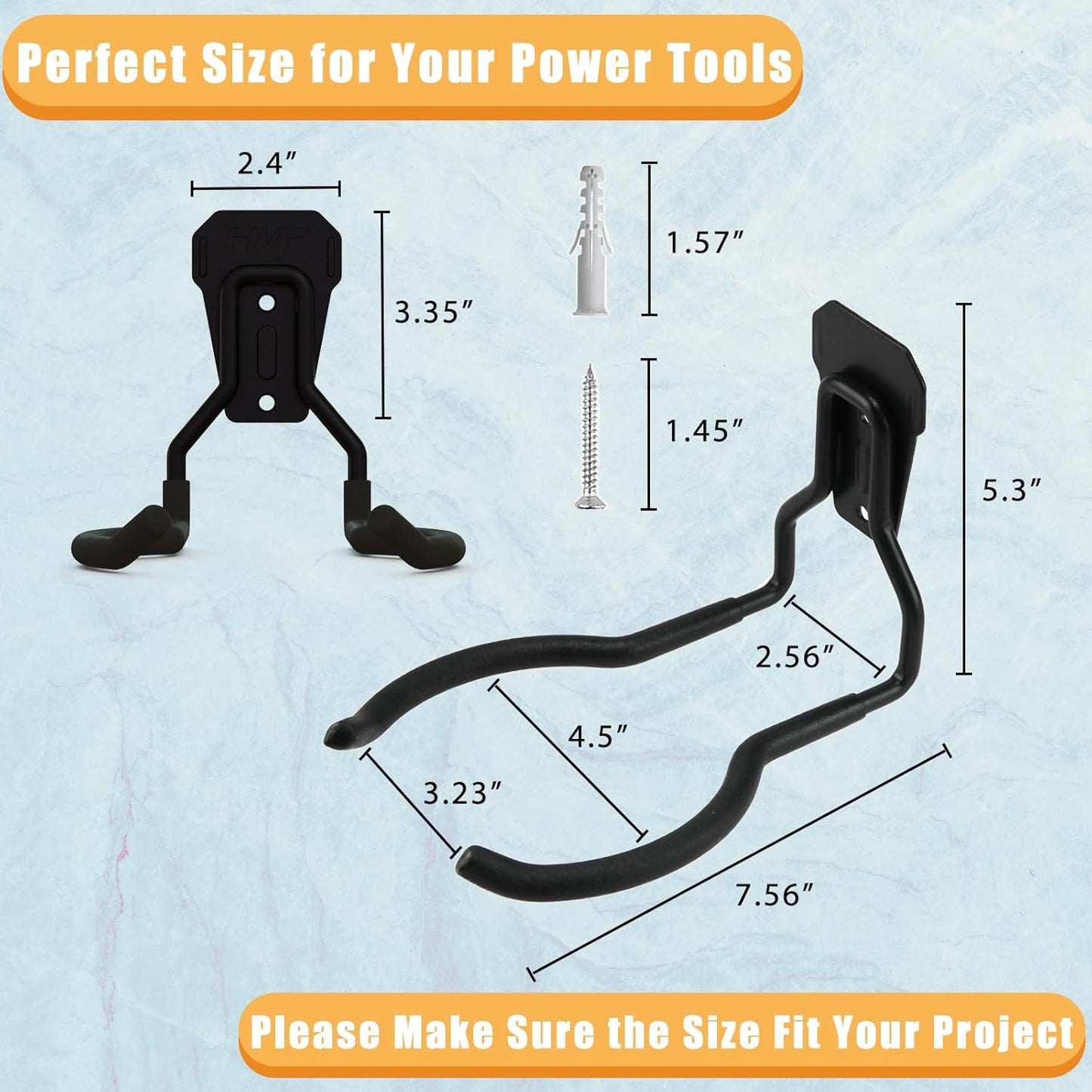 Power Tool Hanger, Garage Wall Hooks, Utility Hooks for Garage Tool Organizers and Storage (4 Pack), WEH01