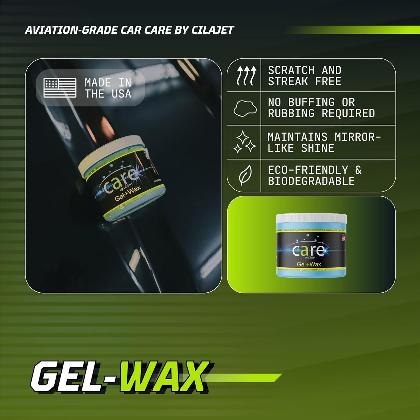 Care Gel-Wax 26 Oz. - Long-Lasting Vehicle Paint Protection With Deep Shine - Non-Hazardous Car Care for Cars, Trucks, Motorcycles, and Boats