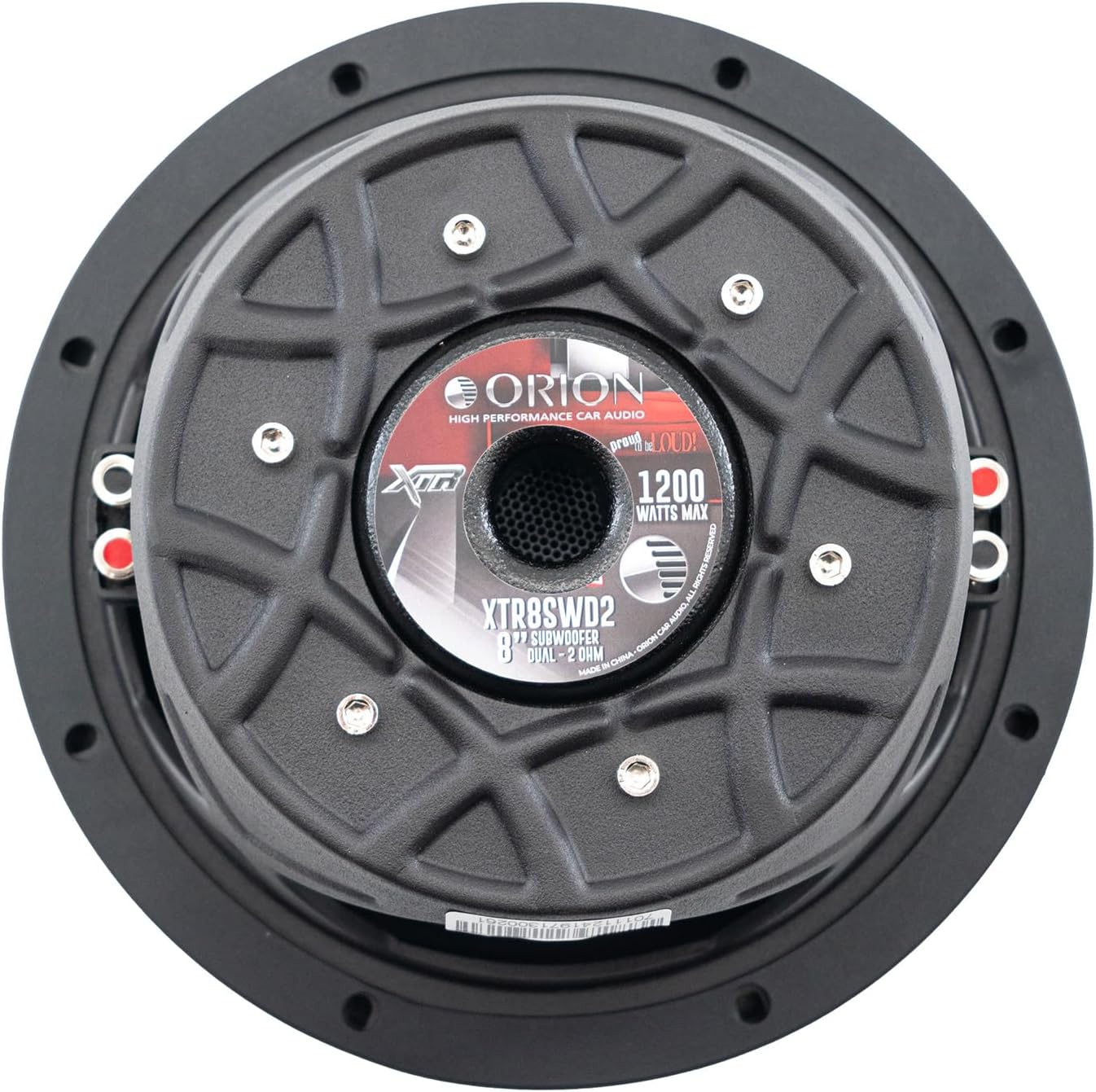 Orion XTR Series XTR8SWD2 Free Air Slim Shallow Mount 8” Car Subwoofer, 1200W Max Power, 300W RMS, Dual 2 Ohm, UV Coated Cone, NBR Surround – OEM Sub Replacement Compact for Lexus, BMW, Nissan, & More