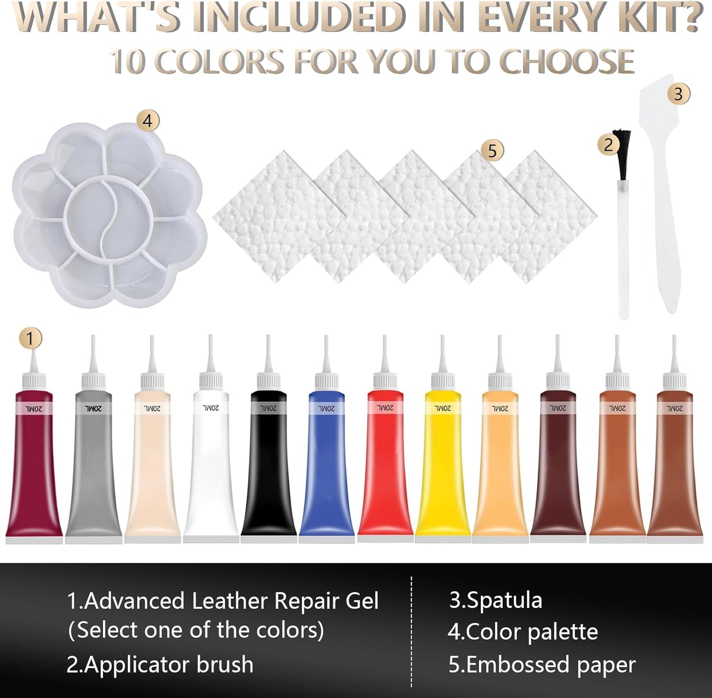 Advanced Leather Repair Gel, 2025 New Leather Repair Coloured Cream Gel, Upgrade Professional Leather Repair Kit for Car Seat Vinyl Repair Kit, Multifunctional Couch and Jacket Repair Kit (Beige)