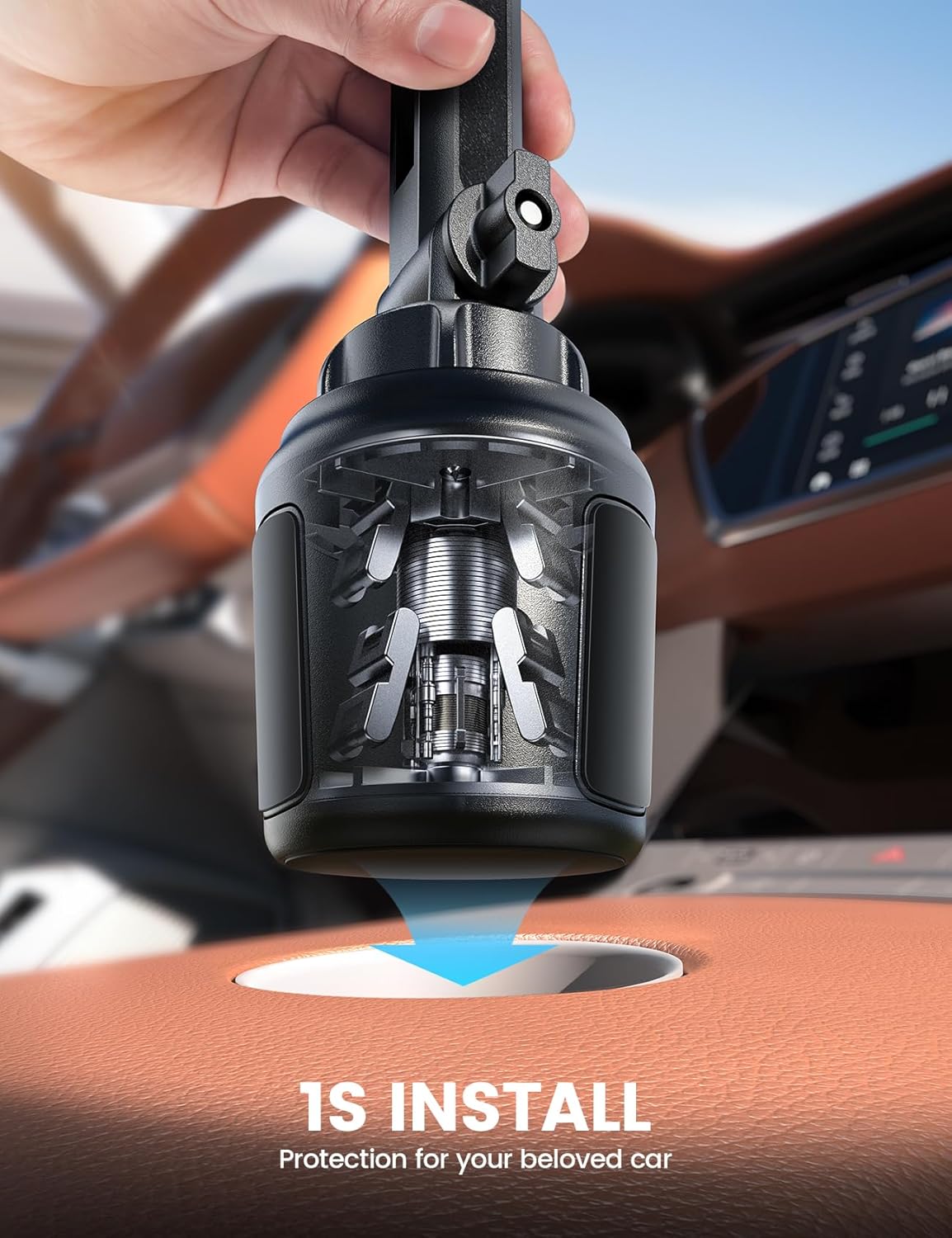 Lamicall Phone Holders for Your Car - [Thick Cases Friendly] Universal Adjustable Cell Phone Car Mount for Truck Golf Cart and All 4-7" inches Smartphones