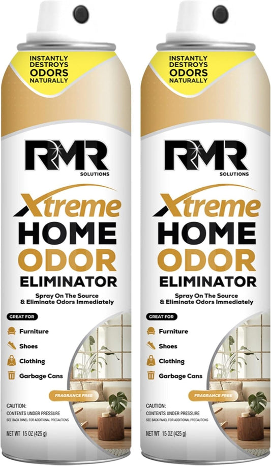 RMR Xtreme Home Odor Eliminator Spray - Neutralize Furniture, Clothing, Shoes, Garbage Cans, and More, 15 Ounces, 2-Pack, Unscented