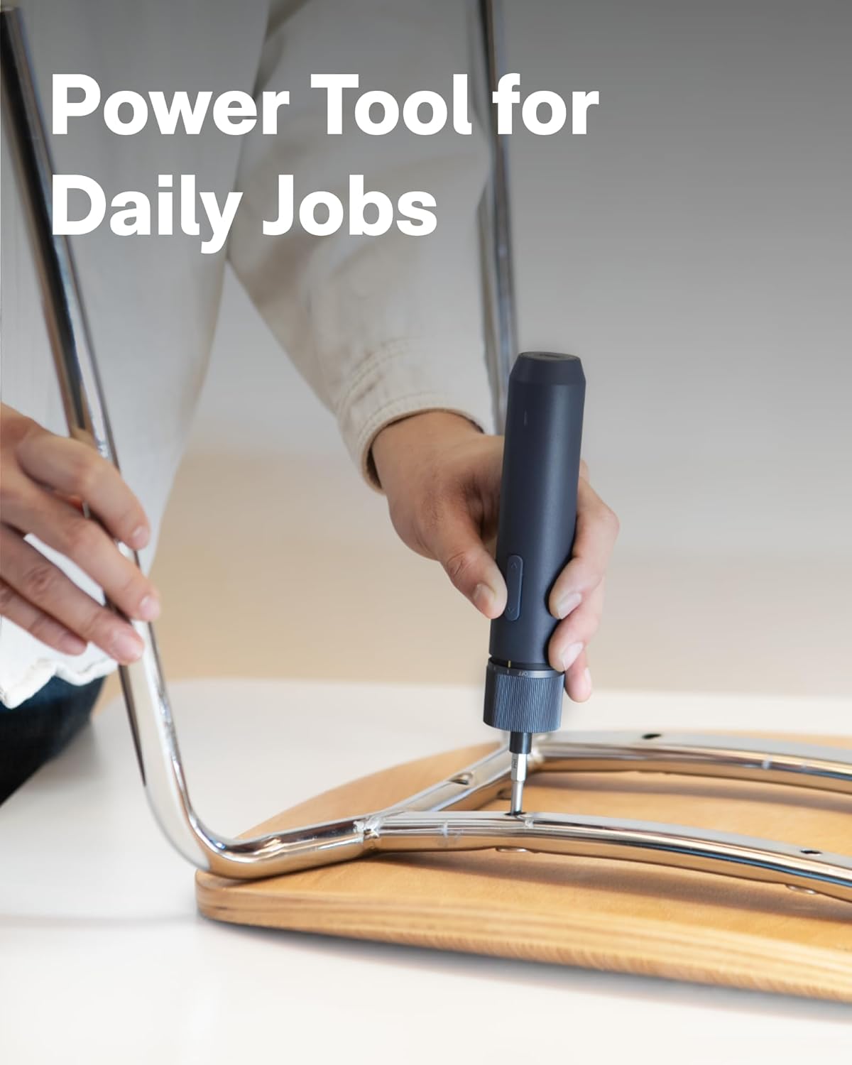 HOTO 40-Piece Tool Kit, Household Essentials tool set w/Smart Electric Screwdriver (LED, 3 Torque) + 14 Tools & 26 Accessories | Pro-Grade Compact Organizer for Home, Dorm Repairs, DIY