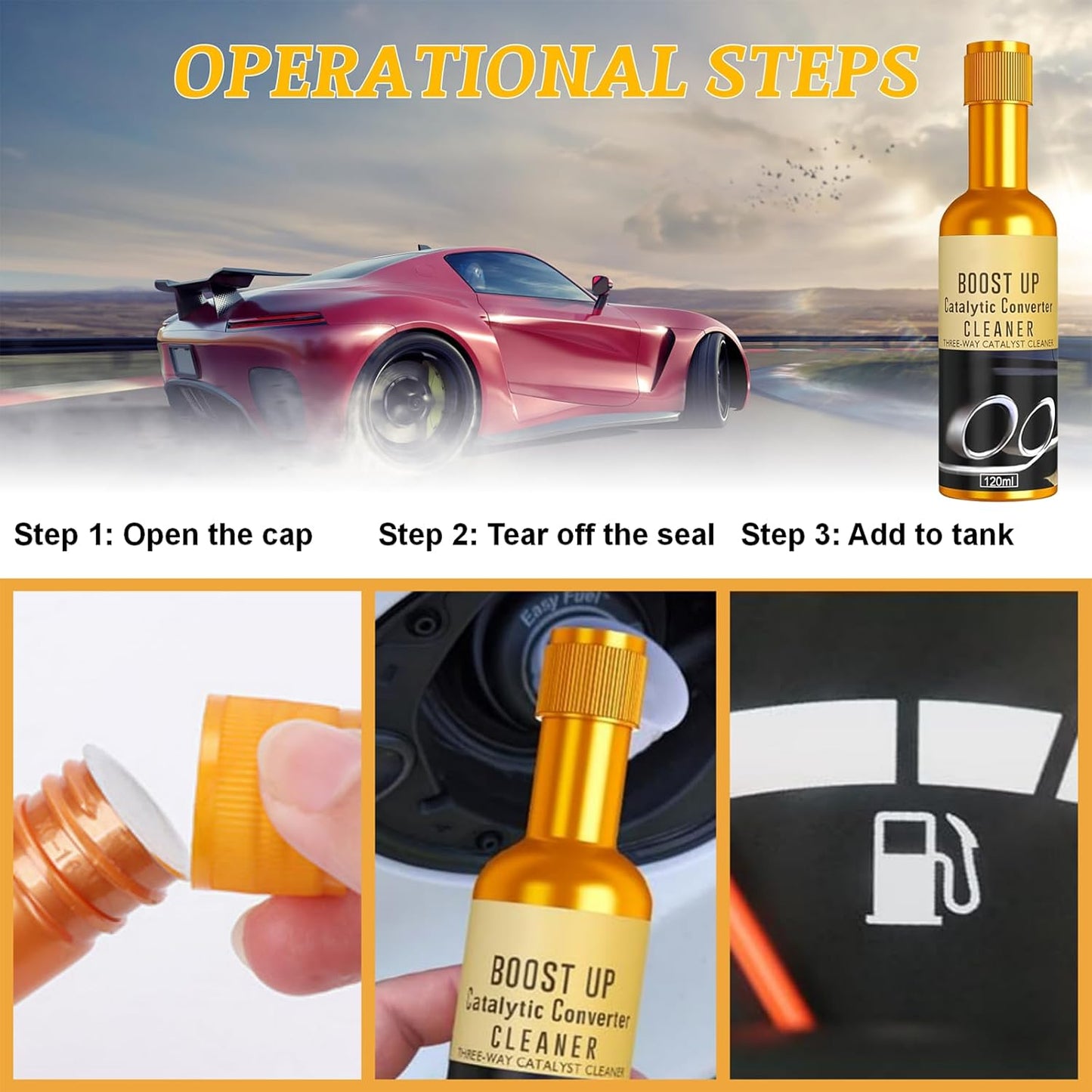 Catalytic Converter Cleaner,120 ml Auto Parts Engine Cleaner, Exhaust System Pipe Carbon Removal Treatment Additive Oil, Fuel System Treatment Oil Additive for Gas and Diesel Car (120ml-1PC)