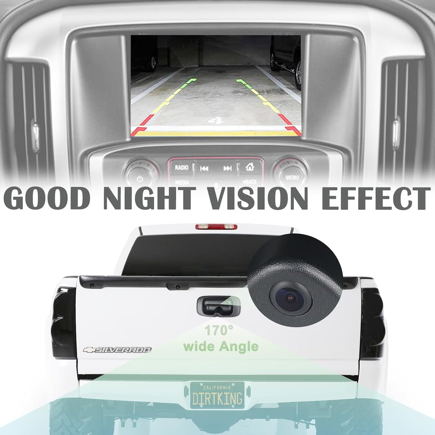 Backup Camera Tailgate Handle Rear View Camera Liftgate Latch Handle Compatible with 1999-2007 Chevrolet Chevy Silverado,GMC Sierra 1500 2500 3500 HD