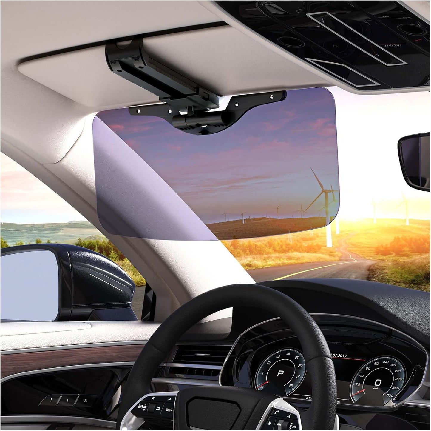 Sun Visor Extender for Car - Universal Adjustable Side Window Sun Blocker, Folding Clip-On Visor Extension, Easy Install & Glare Reduction (Black)