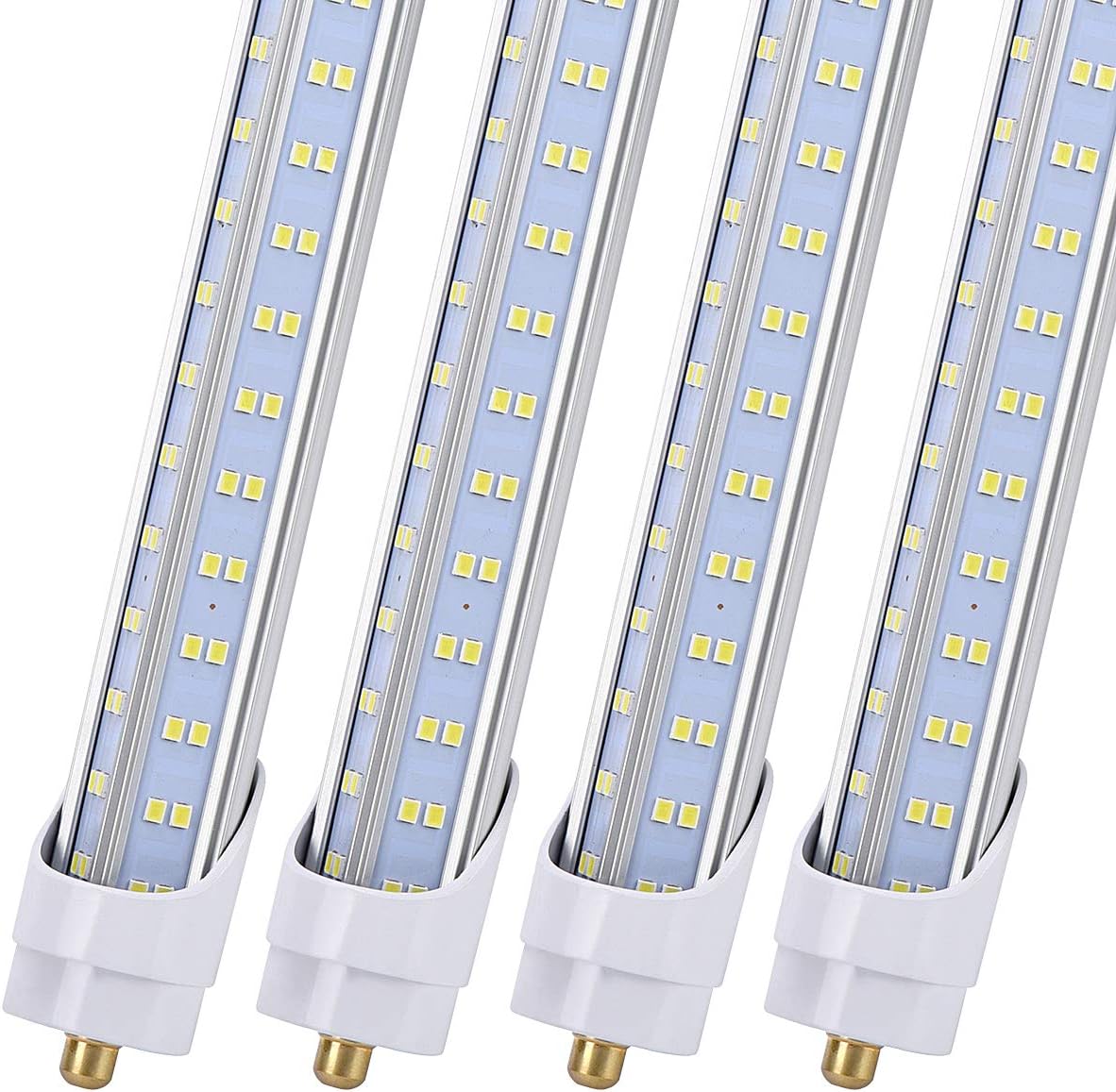 T8 T10 T12 8FT LED Light Bulbs, Single Pin Fa8 Base, 8 Foot LED Fluorescent Tube Replacement, 150W 19000LM, 6000K Super Bright, V Shape, Ballast Bypass, Garage Shop Lights
