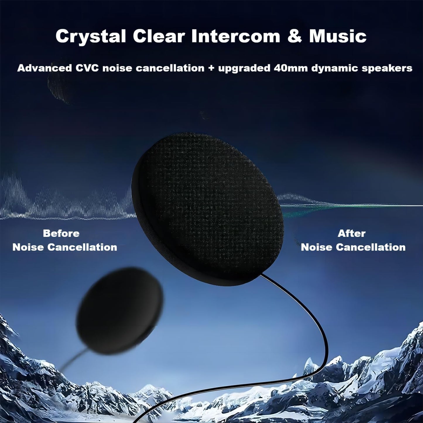 Fodsports FX6 Motorcycle Bluetooth Headset, 6 Riders Group Motorbike Bluetooth Intercom, 1000m Motorcycle Helmet Communication Systems/Voice Dial/Universal Pairing/FM Radio (1 Pack)