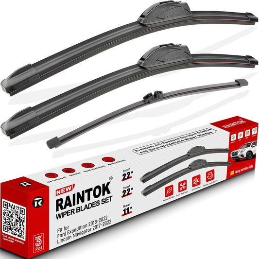 Windshield Wiper Blades Replacement for Ford Expedition Lincoln Navigator 2018 2019 2020 2021 2022 Original Factory Quality Front Rear Wipers Blade Set for My Car - 22" 22" 11" (Pack of 3)