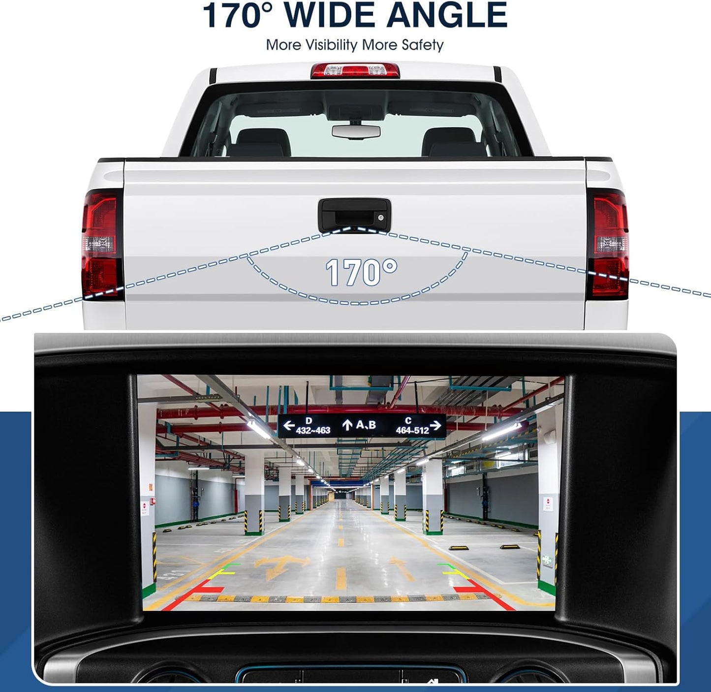 Rear View Backup Reverse Camera Fit for Chevy Silverado, Fit for GMC Sierra 1500 HD 2500 HD 3500 HD 2016-2018,Safety Parking Back Up Assist Camera OE Number 84062896