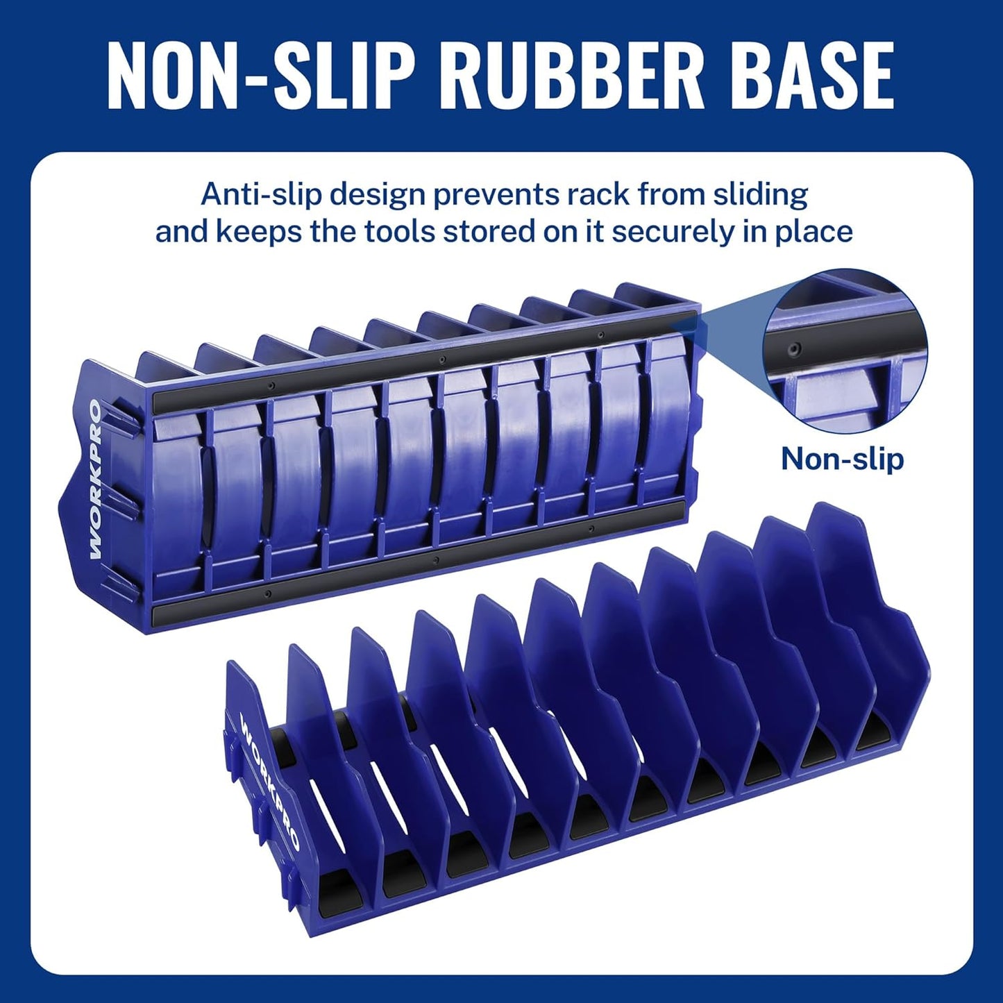 WORKPRO 2-Pack Plier Organizer Rack, Pliers Holder and Cutter Organizers with Non-Slip Rubber Base, 20-Slot Tool Box Organizer, Tool Drawer Organizer, Tool Storage, Plier Rack (Pliers Not Included)