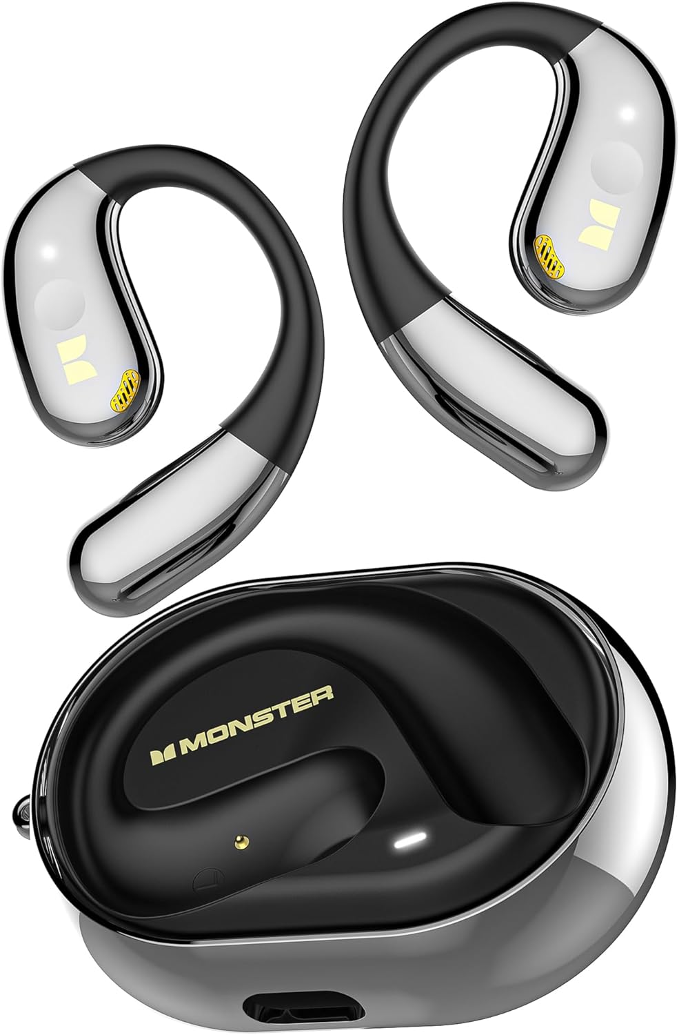 Monster Open Ear AC360, Wireless Bluetooth Rotary Earphone, with Lanyard, Upgraded Bluetooth 6.0, Touch Control, 24h Long Battery Life, IPX5 Waterproof,Long-Lasting Wear Without Fatigue
