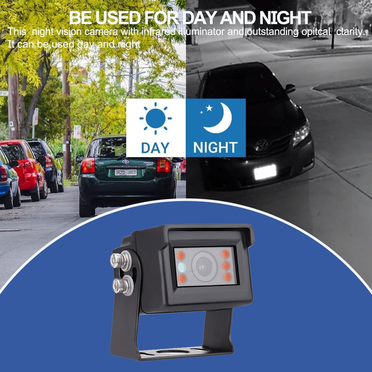 7" 1080P AHD Wired Reverse Rear View Backup Two-Camera System,Guide line, IP69K Waterproof Monitor& Camera, Night Vision, Vibration-proof 10G for Tractor/Truck/Excavator/Van/Skid Steer/Heavy Equipment