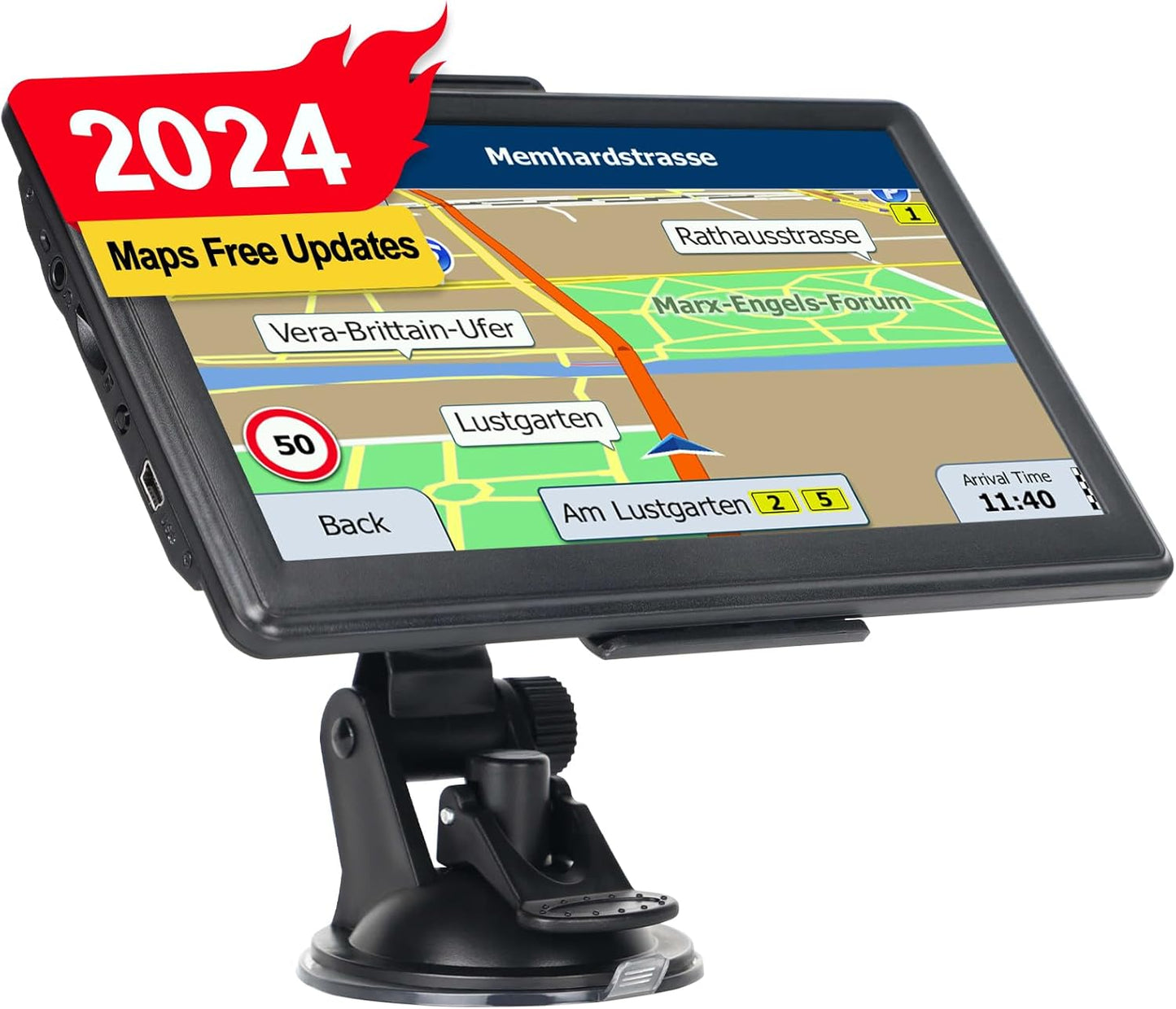 GPS Navigator for Car 7 Inch, GPS Truck Drivers Commercial 2025, Trucker GPS for Semi Truck, Navigation System with Lifetime Map Updates, Speed Limit Warnings, Driver Alerts