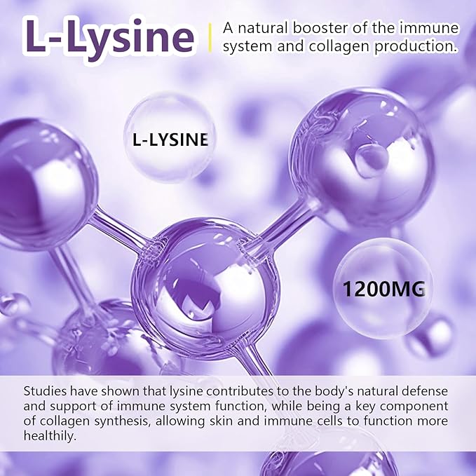 1 Pack 1200 MG L-Lysine Gummies for Immune Support & Collagen Boost - Chewable Lysine Supplement for Adults, Lip ＆ Cold Sore* Support for Women,Blueberry, Non-GMO, Gluten Free,60 Counts