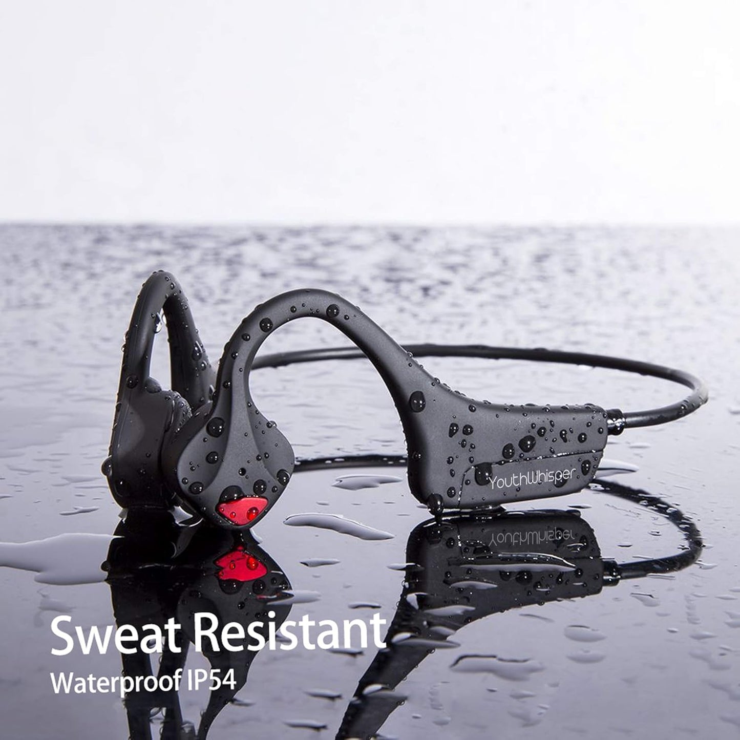 Bone Conduction Headphones - Bluetooth Running Earphones Open Ear Wireless Headset with Mic, Sweat Resistant Conducting Headphone for Workout Hiking Fitness Walking (Black)