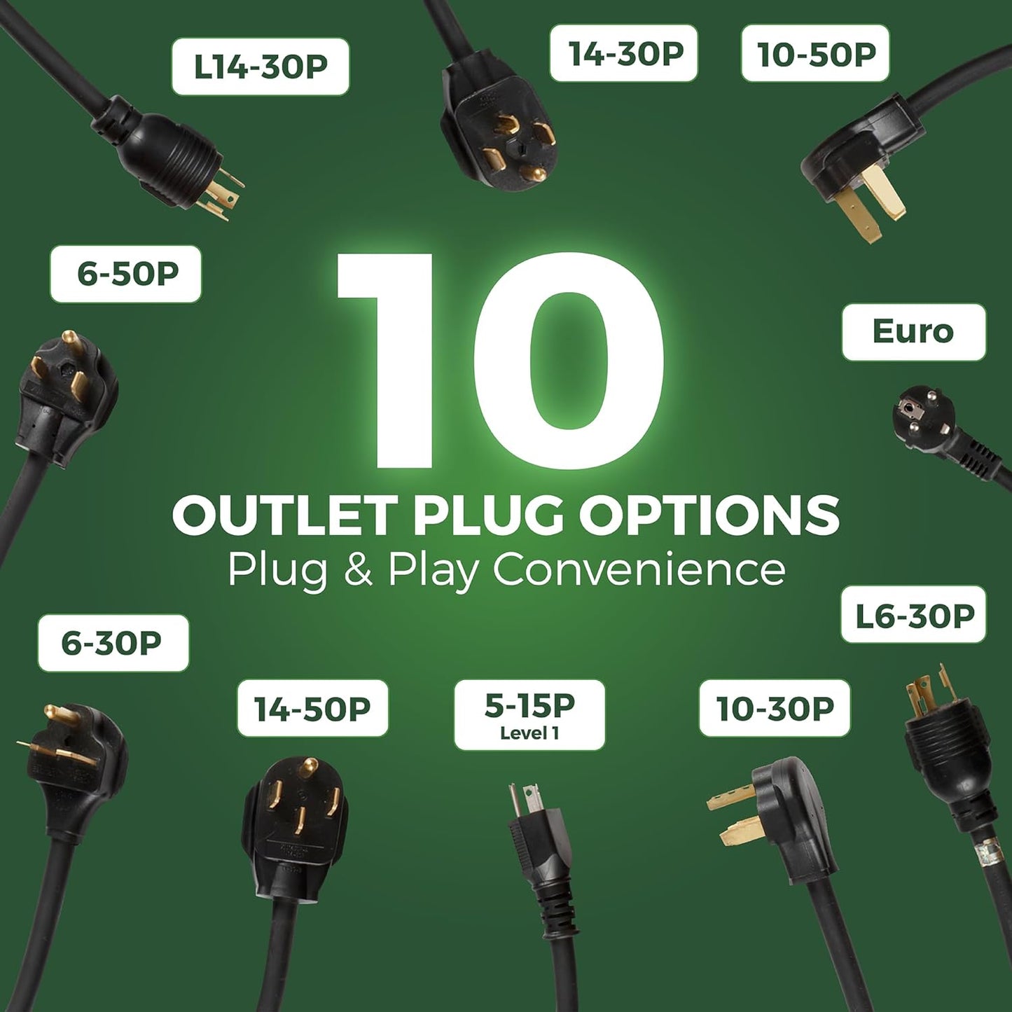 PRIMECOM Level 2 EV Charger 220/240V, 16A, 30ft & 50ft, Portable EVSE Electric Vehicle Charging Cable Compatible with Bolt Volt Leaf BMW i3 Fiat 500e Clarity NIRO Prius (10-30P, 50 Feet)