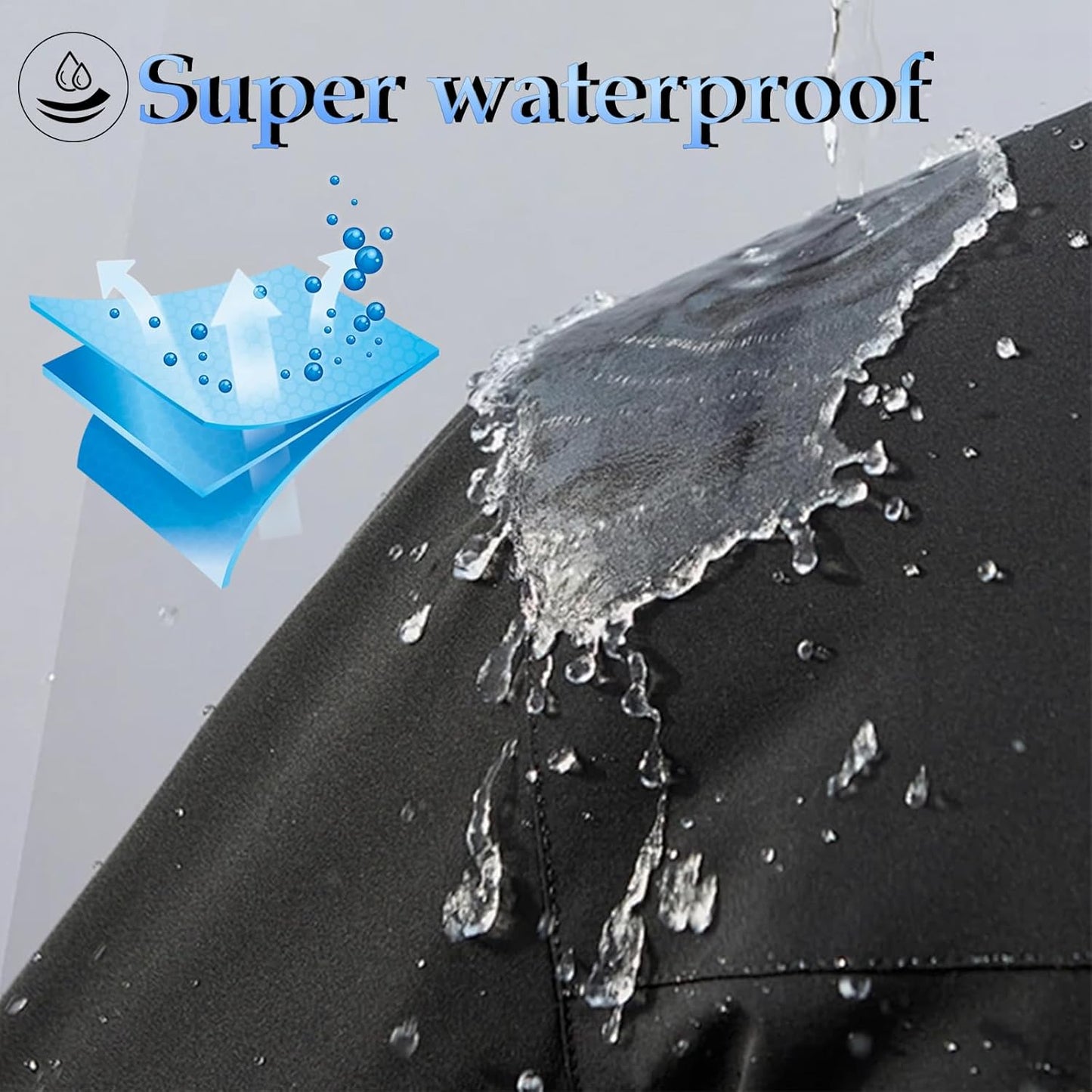 Motorcycle Cover, 210D Oxford Cloth, with Reflective Stripes, Waterproof Outdoor Protection, All-Weather Universal car Cover, with Lock Holes and Storage Bag. (All Black, 116")