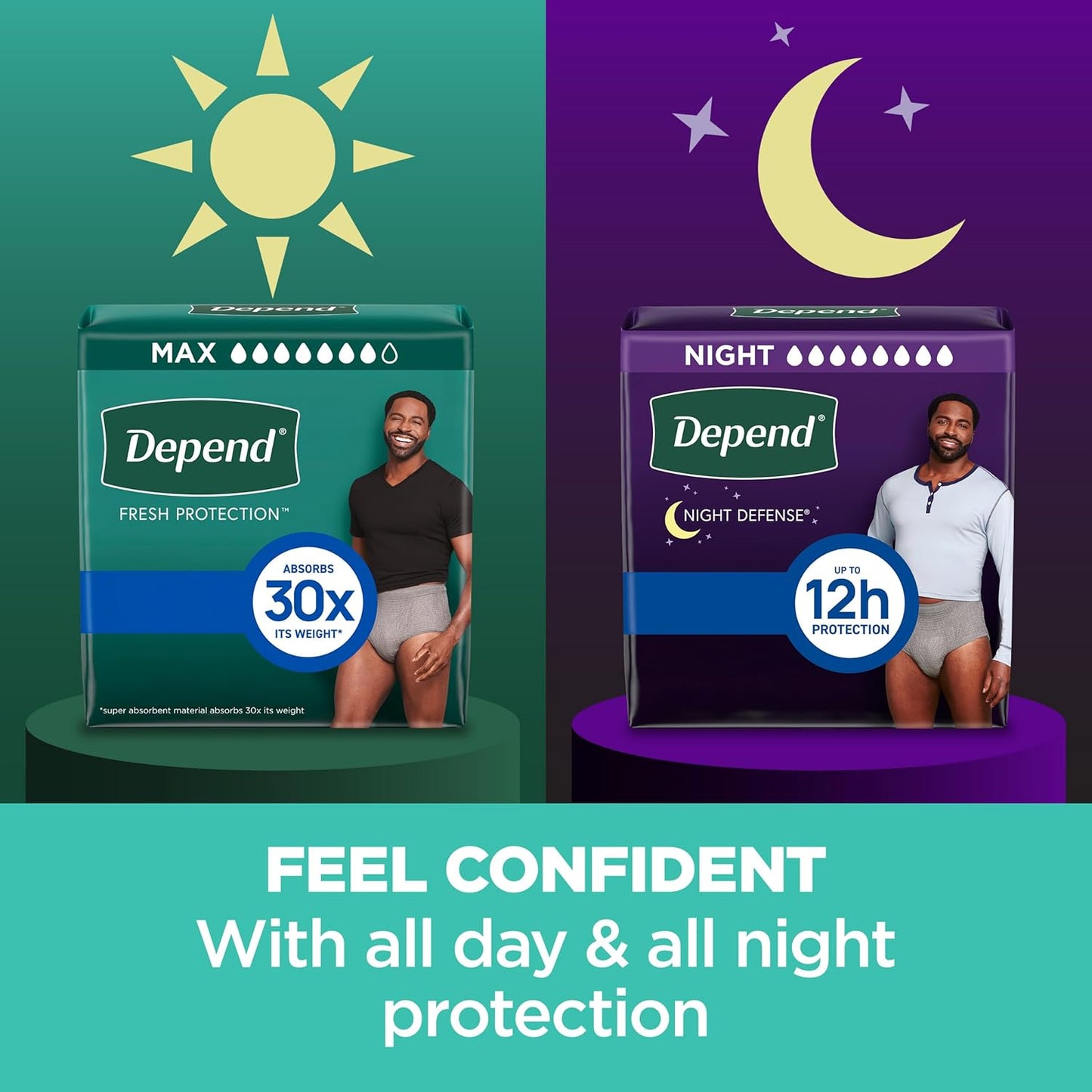 Depend Fresh Protection Adult Incontinence Underwear for Men, Disposable, Maximum, Extra-Large, Grey, 68 Count (2 Packs of 34), Packaging May Vary