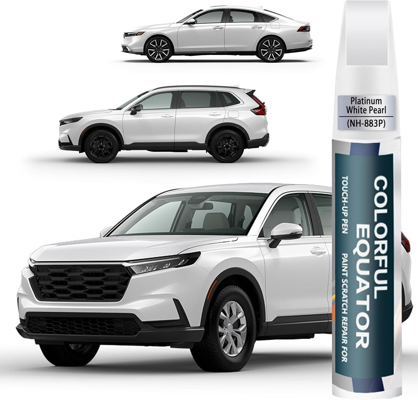 Platinum White Pearl(NH-883P) Touch Up Paint Compatible with Honda, Car Paint Pen Scratch Repair Two-In-One Touch Up Paint, Premium Car Scratch Remover for Deep Scratches