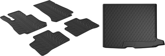 Gledring USA Custom Fit Rubber Mats Combo Pack Intended for Mercedes GLC Class (X253) 2016-2021, No Trimming Required, Tailored Custom Fit, All-Weather, Protects from Rain, Mud, & Snow