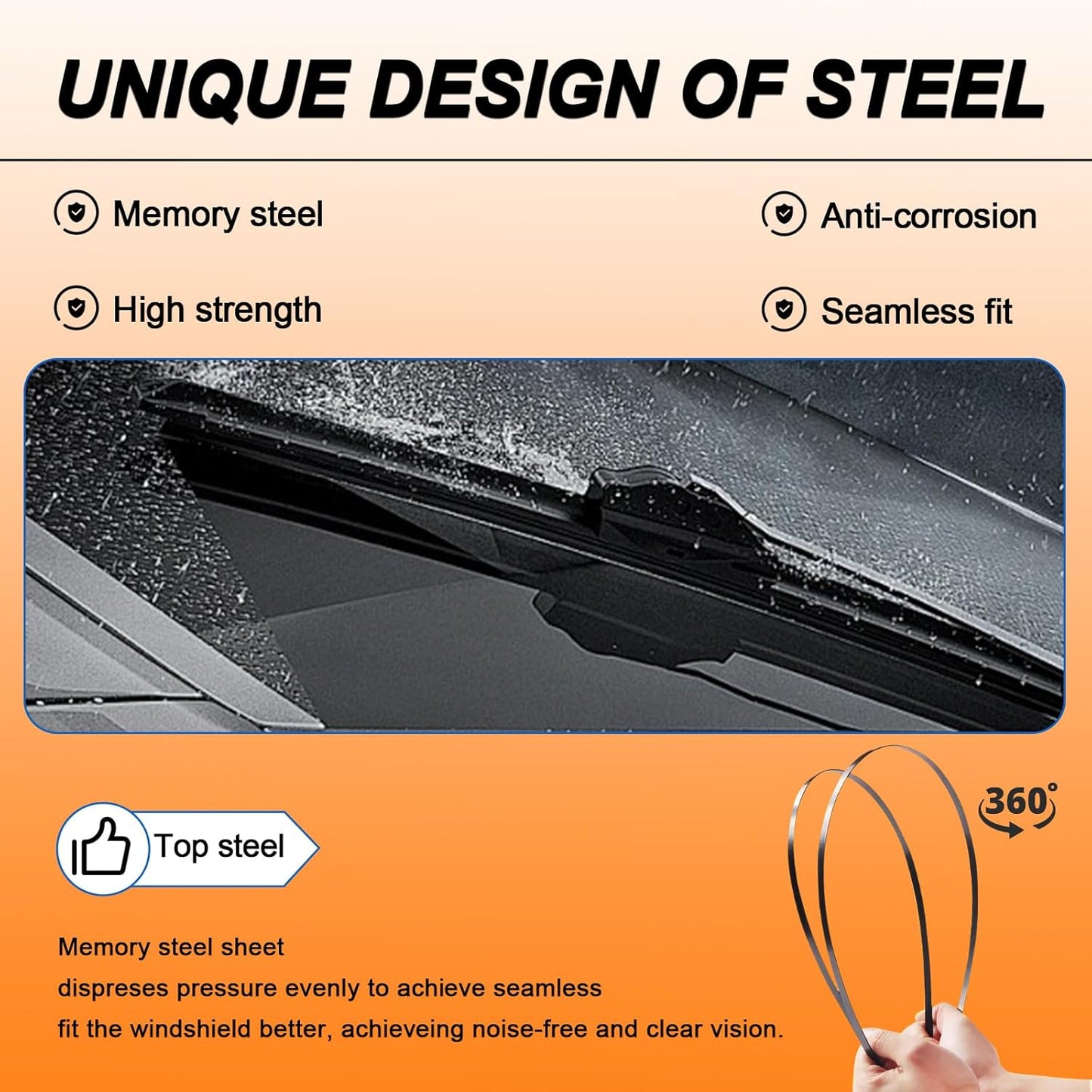 HULADAED® 24'' 14''11'' Windshield Wipers Replacement for Fiat 500 2019-2012,Silicone Front Rear Wiper blades for MY Car-All Weather & Quiet(3 PACK)