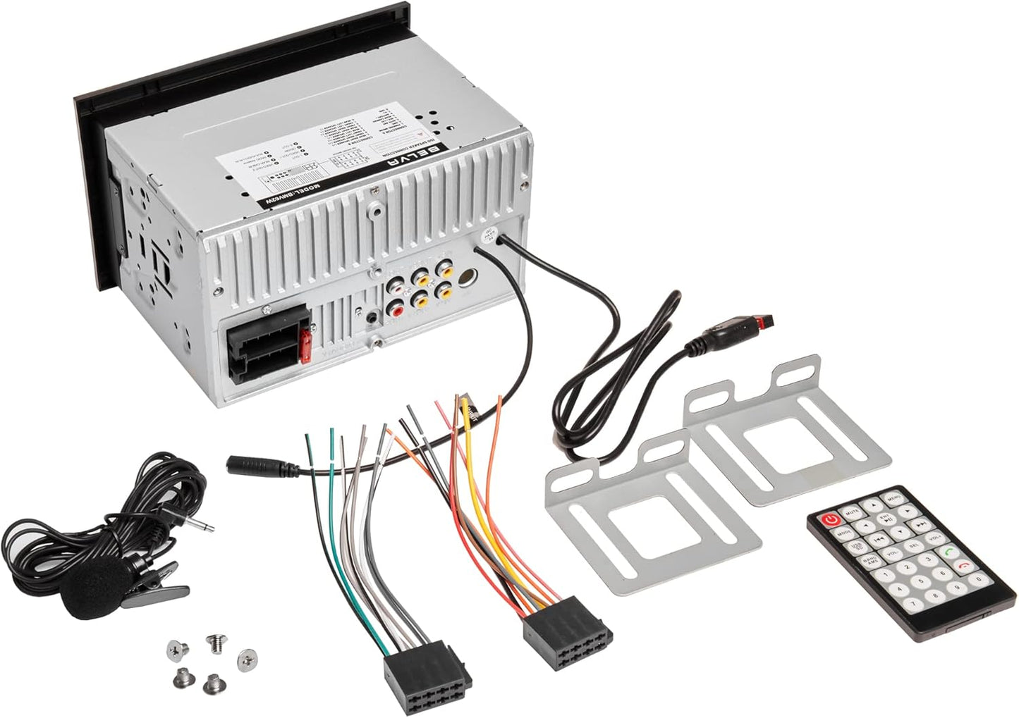 Belva BMV62W 6.2" Double DIN Touchscreen Bluetooth Car Stereo Receiver with Apple CarPlay, Android Auto and Mirrorlink