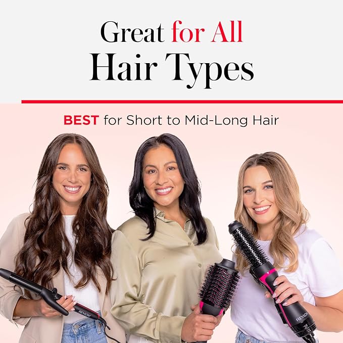 REVLON One-Step Volumizer Hair Dryer and Styler with Improved Motor – Easy Salon-Style Blowouts – Less Frizz, More Shine, and Reduced Heat Damage, for all Hair Types and Lengths (Black)