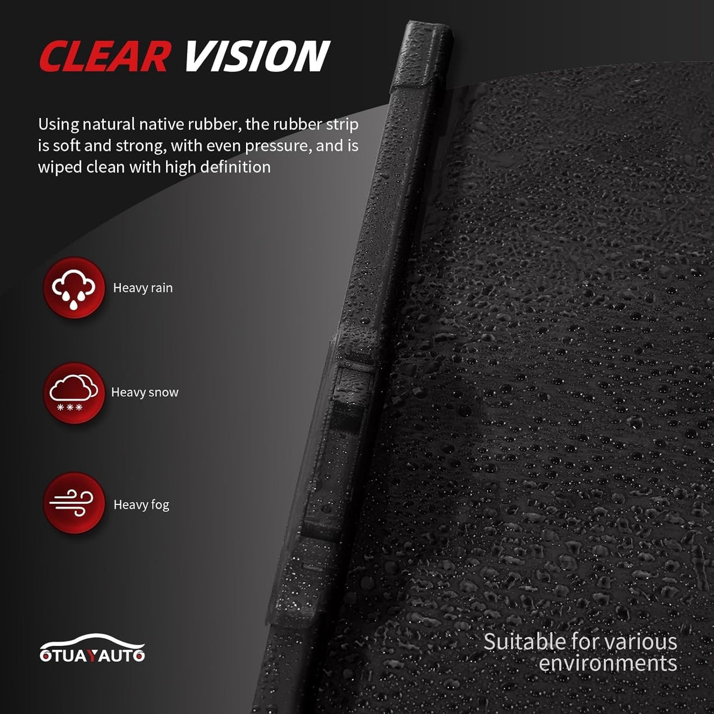 OTUAYAUTO Premium Windshield Wiper Blades - Replacement for Kia Sportage 2017-2023 - Precision Fit, All-Weather Performance, Front and Rear Wiper Blades, J/U Hook - 26"+16"+11" (Pack of 3)