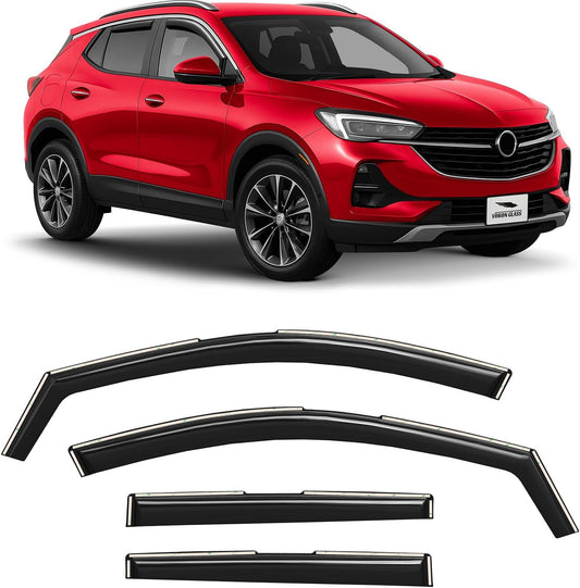 Voron Glass in-Channel Extra Durable Rain Guards for Buick Encore GX 2020-2025, Window Deflectors, Vent Window Visors, 4 Pieces - 200703