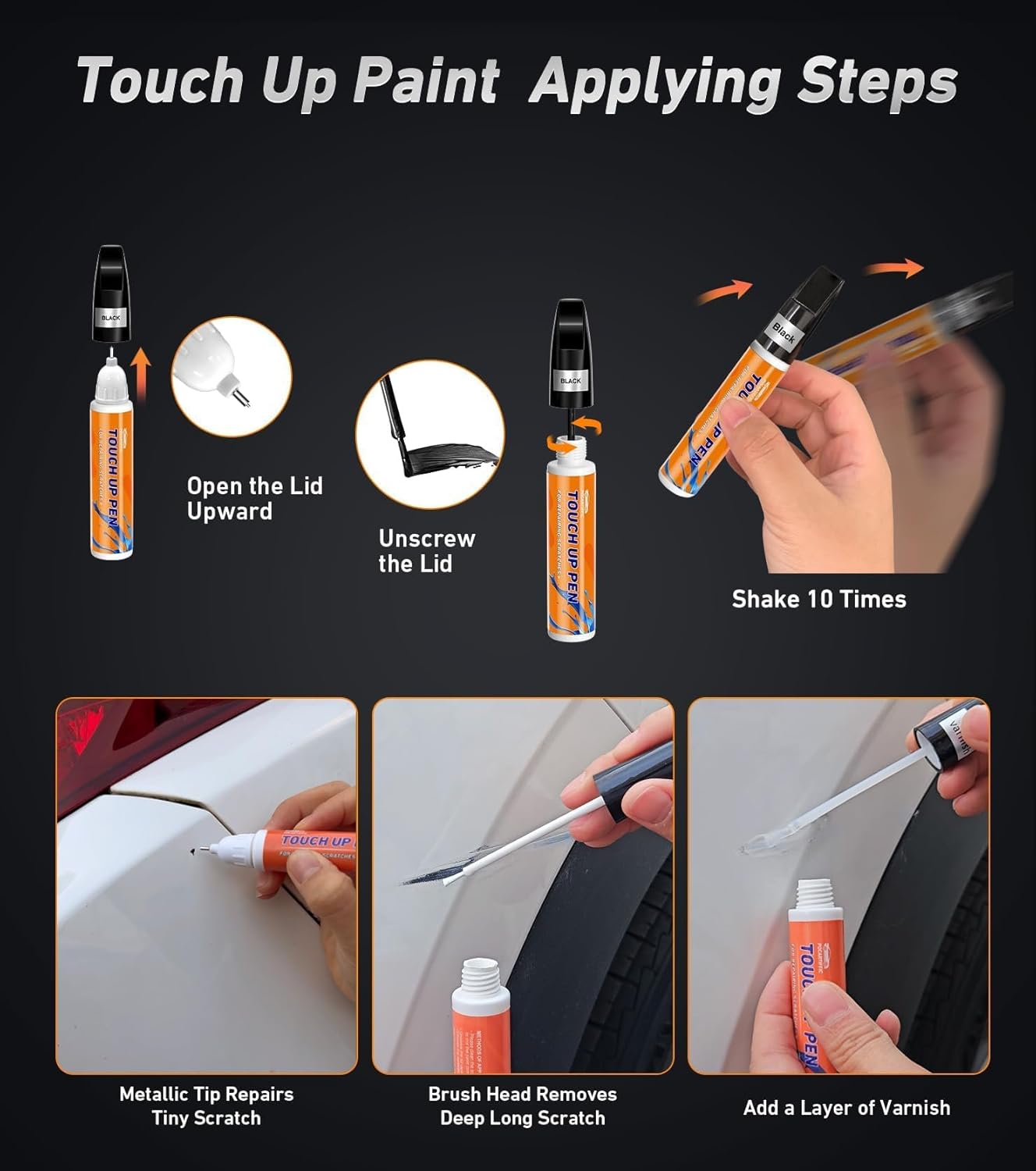 Red Touch up Paint for Cars, Car Paint Scratch Repair, Color Accurate Automotive Paint Pen, Car Scratch Remover Pen for Deep Scratches