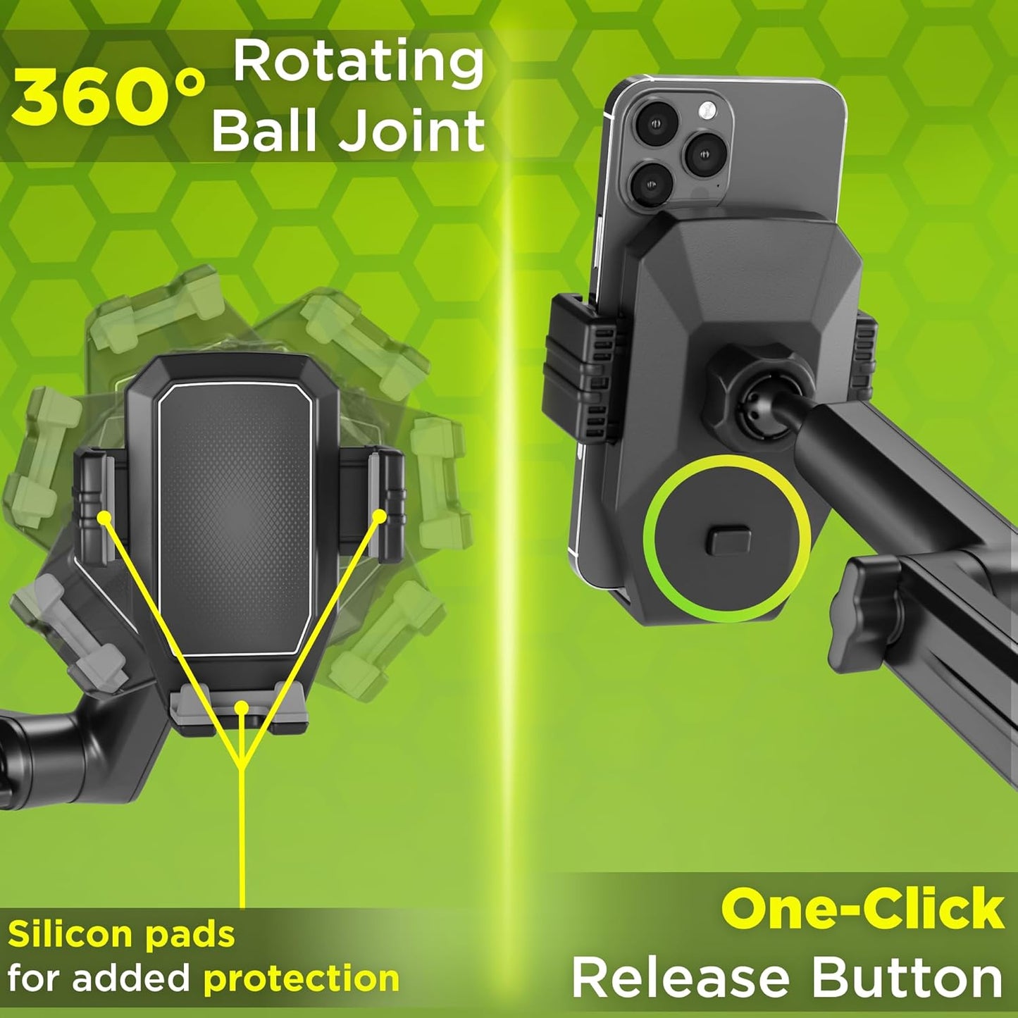 Phone Mount for Truck Phone Holder for Truck - Heavy Duty Super Suction Cup, Mobile Device Holder for Dashboard Window 16.9 inch Long Arm & Stable, iPhone & Samsung Compatible, Big Rig Trucker, Gray